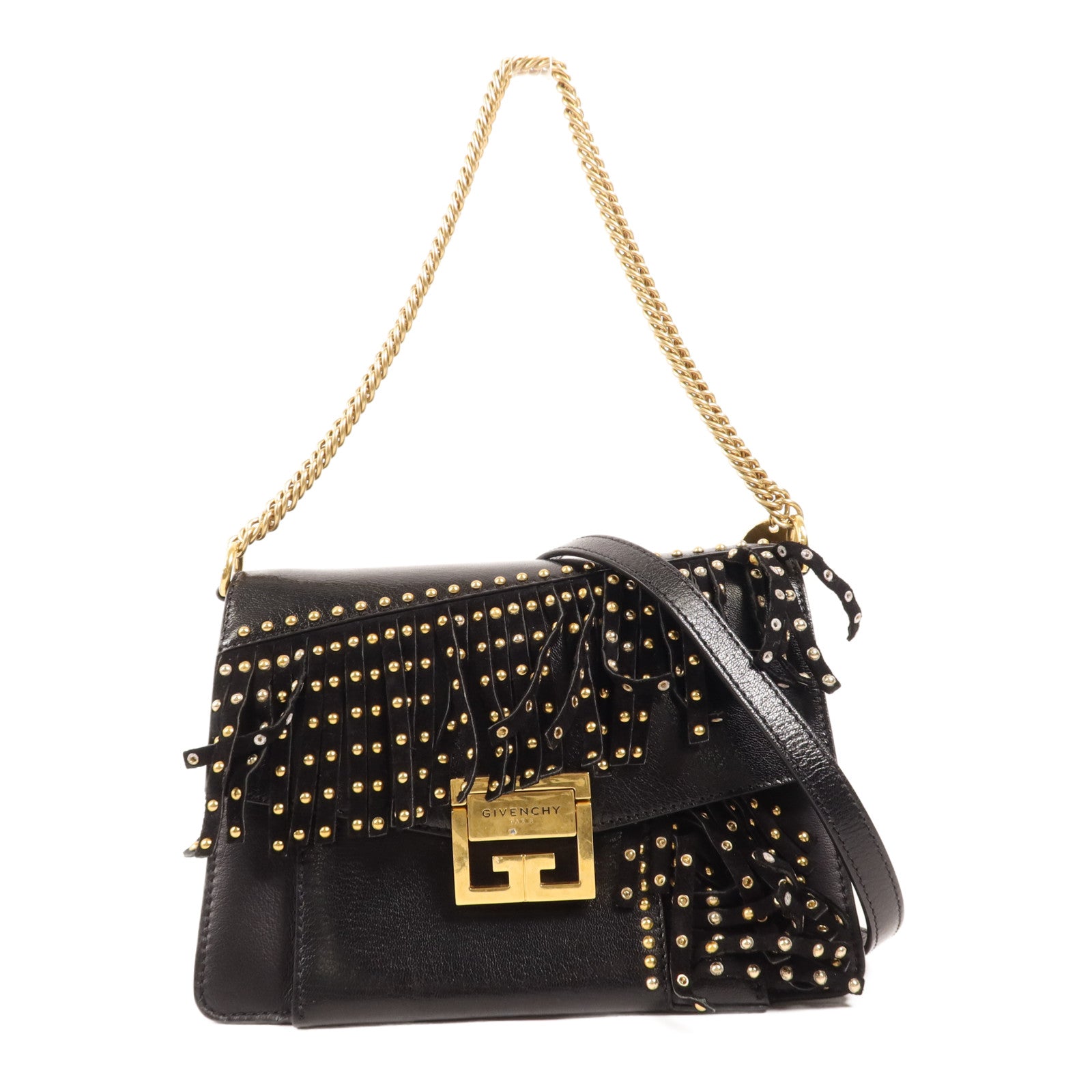 GIVENCHY 皮革Shoulder Bag金扣手挽肩背兩用袋