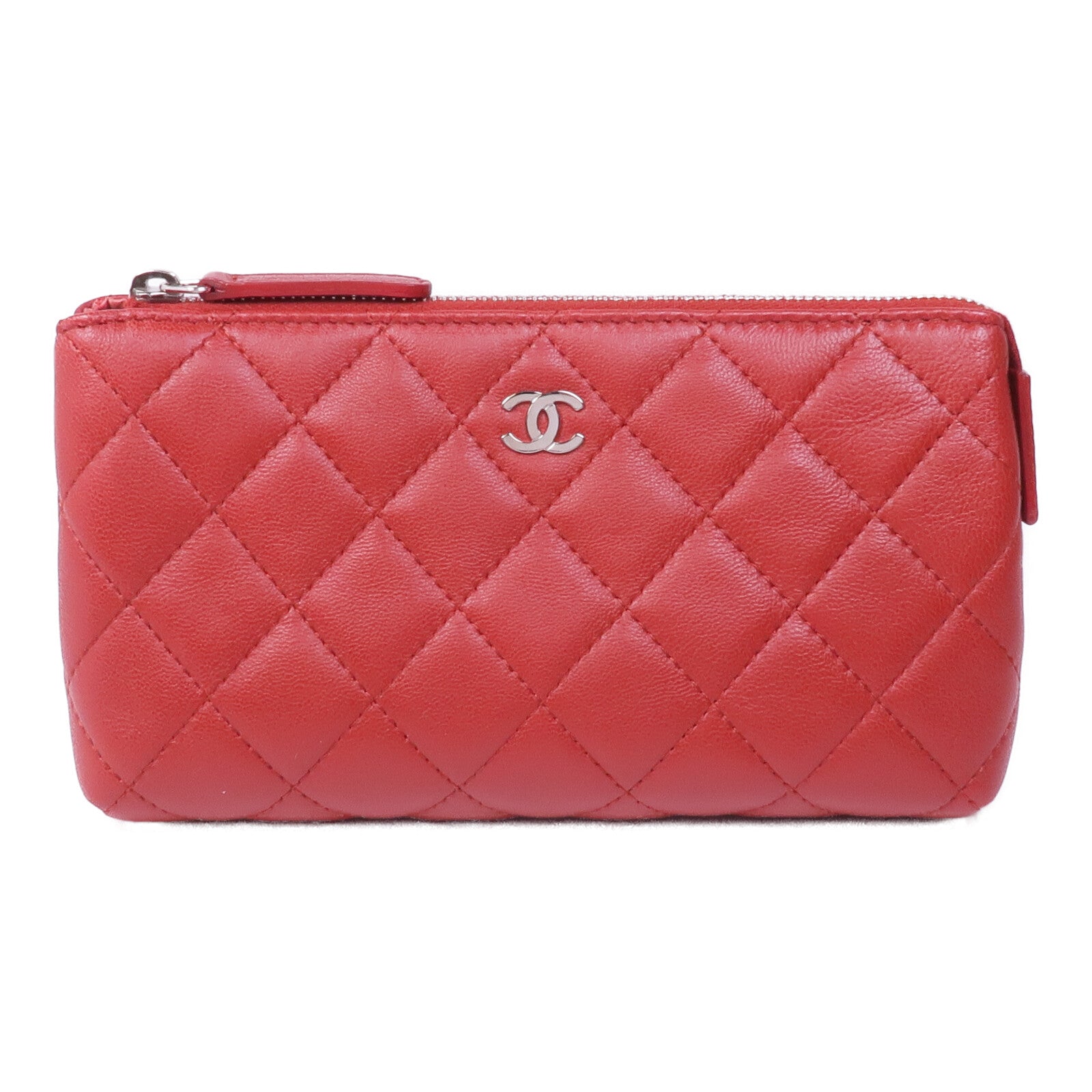 CHANEL 羊皮皮革Clutch Bag銀扣手拿包