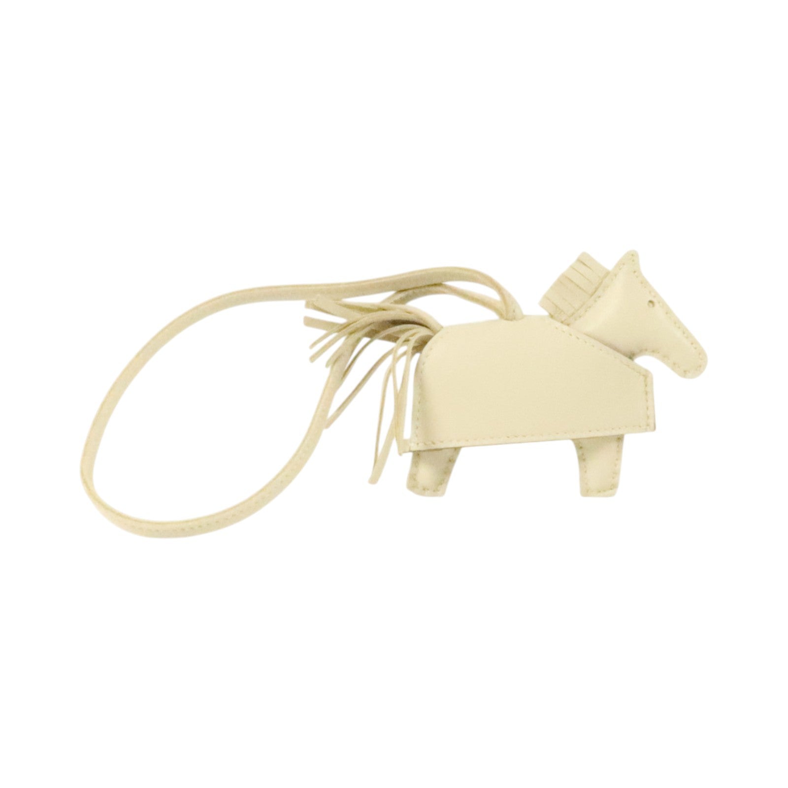 HERMES Milo皮革Rodeo Robeo Rock PM掛飾Craie