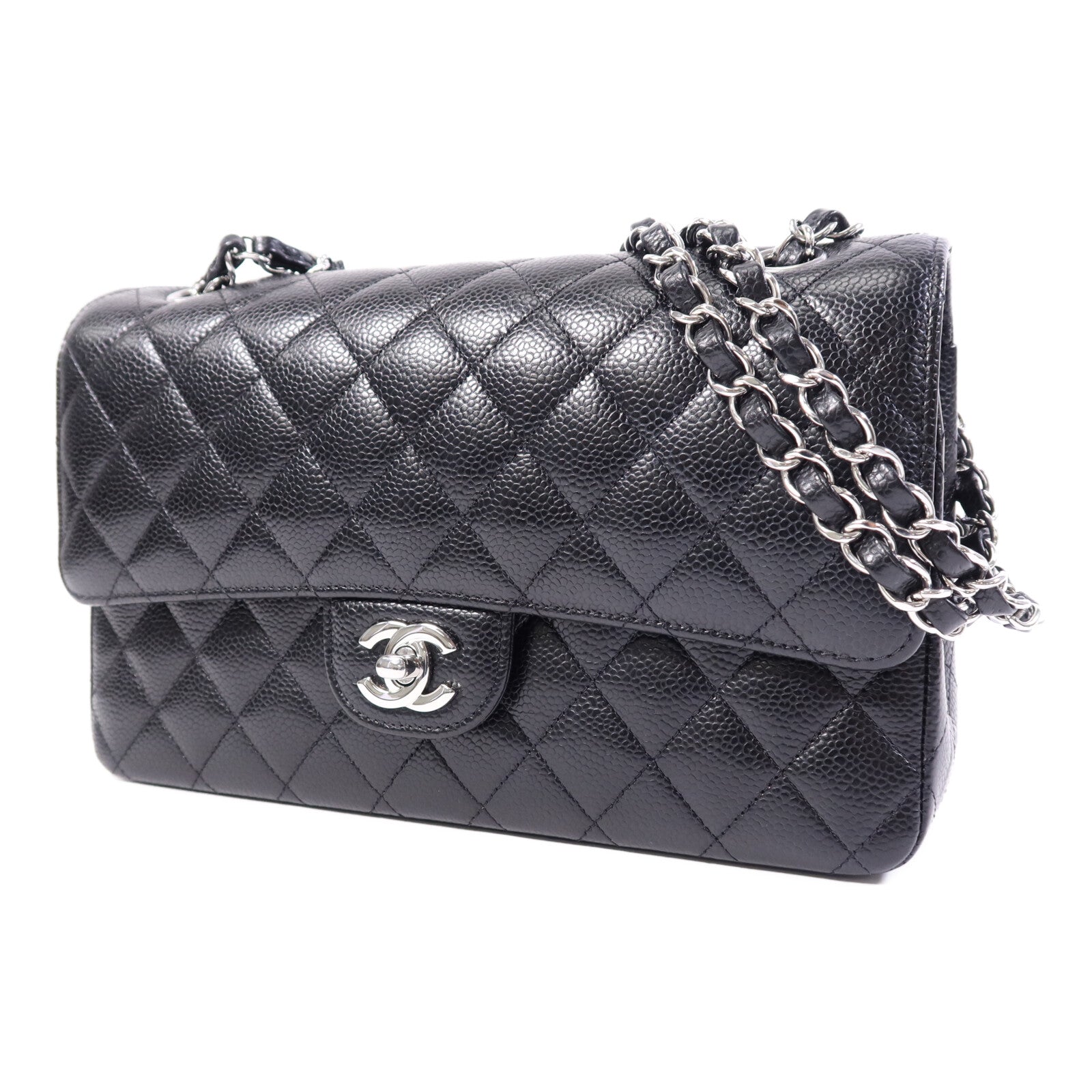 CHANEL 牛皮皮革Classic 25銀扣鏈帶肩背袋