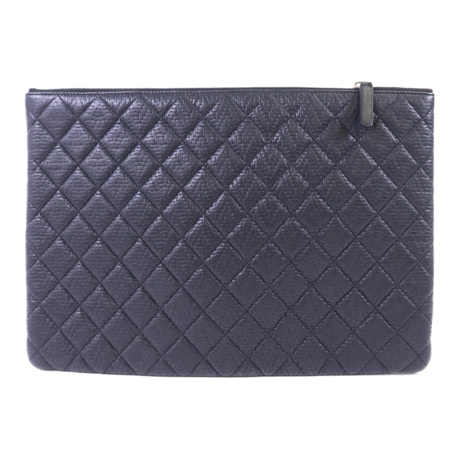 CHANEL 羊皮皮革Pouch銀扣手拿包