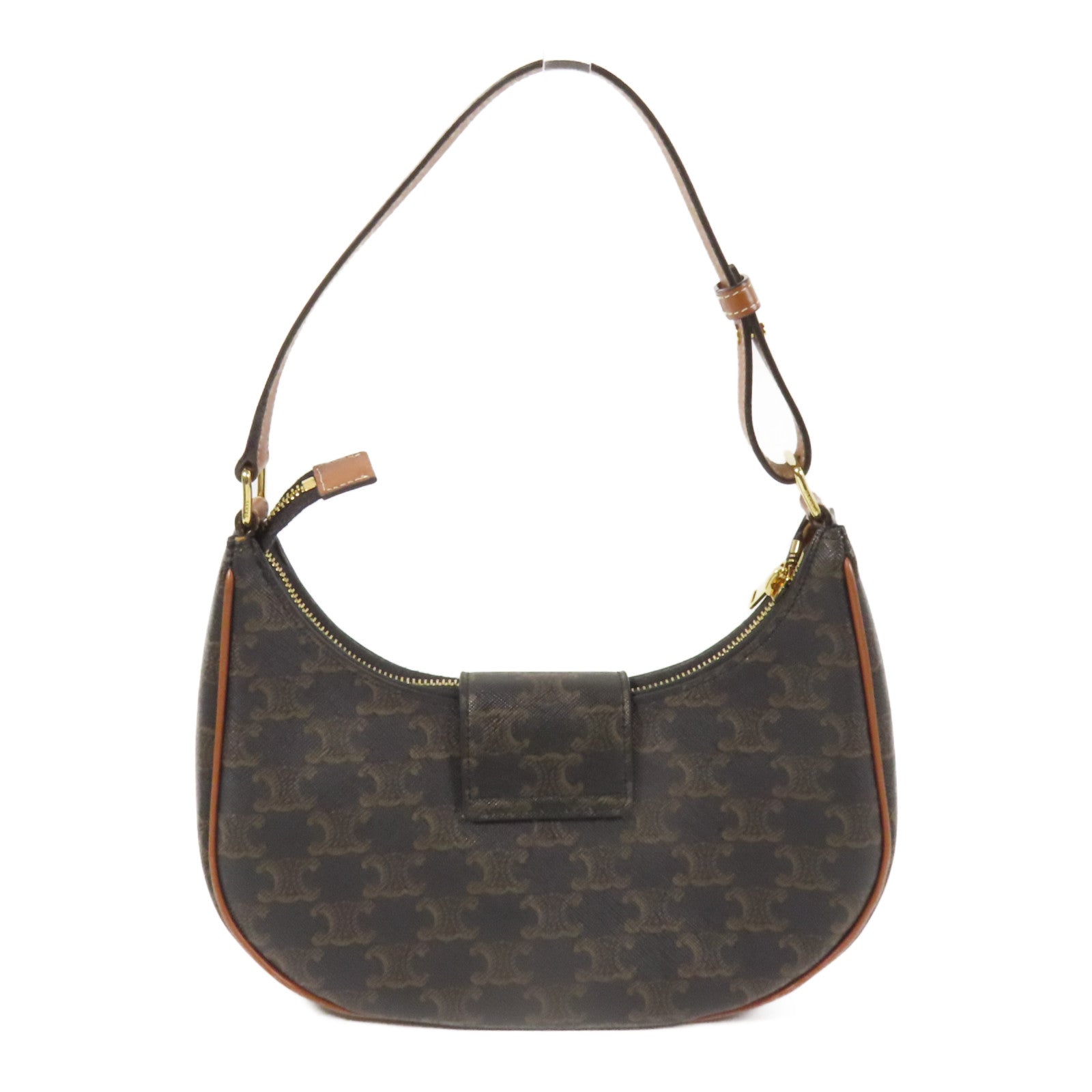 CELINE 塗層帆布AvaTriomphe金扣肩背袋