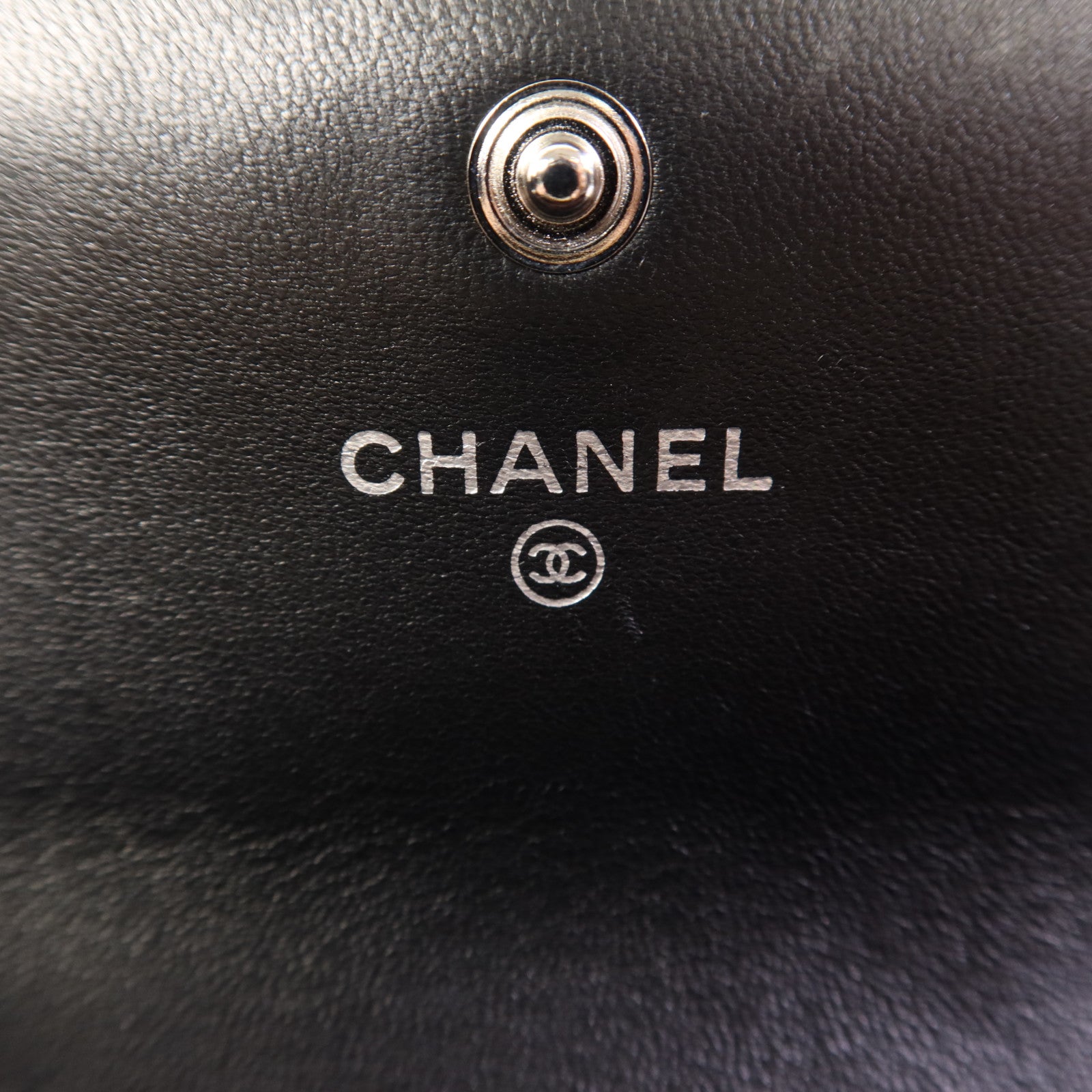 CHANEL 羊皮皮革Bifold Long Wallet銀扣長錢包