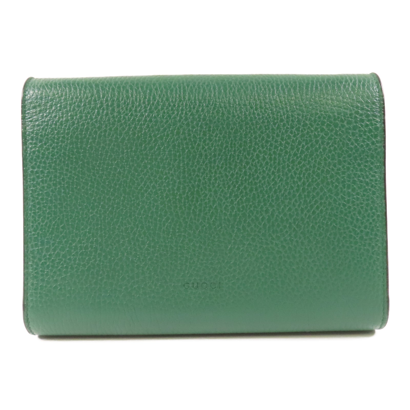 GUCCI GG Dionysus Chain Wallet Chain Shoulder Bag 401231 Calfskin Leather Green