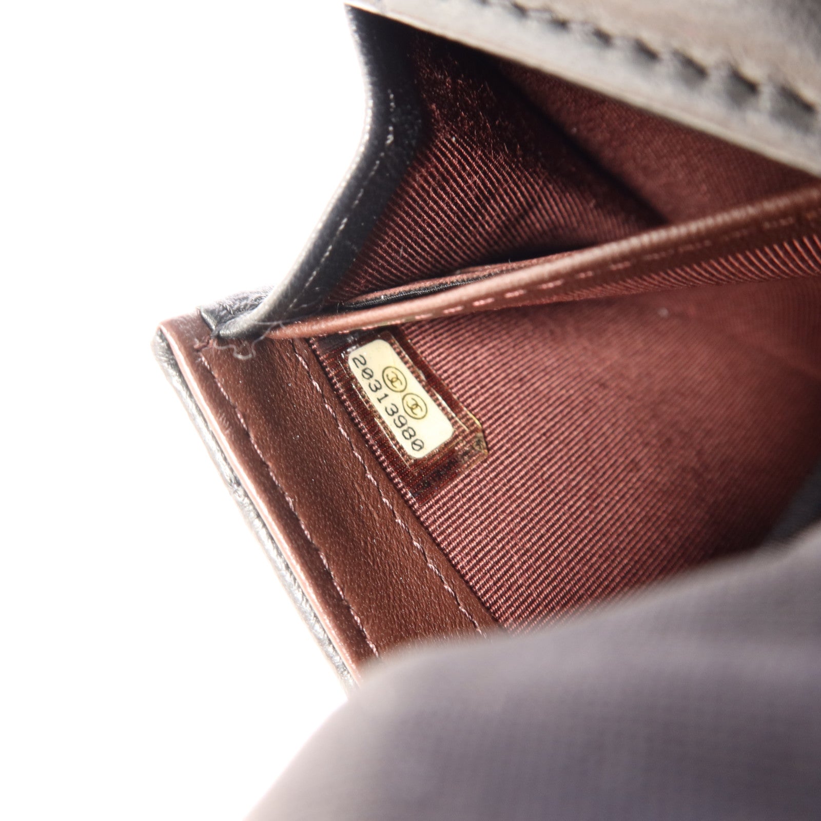 CHANEL 羊皮皮革Bifold Long Wallet銀扣長錢包