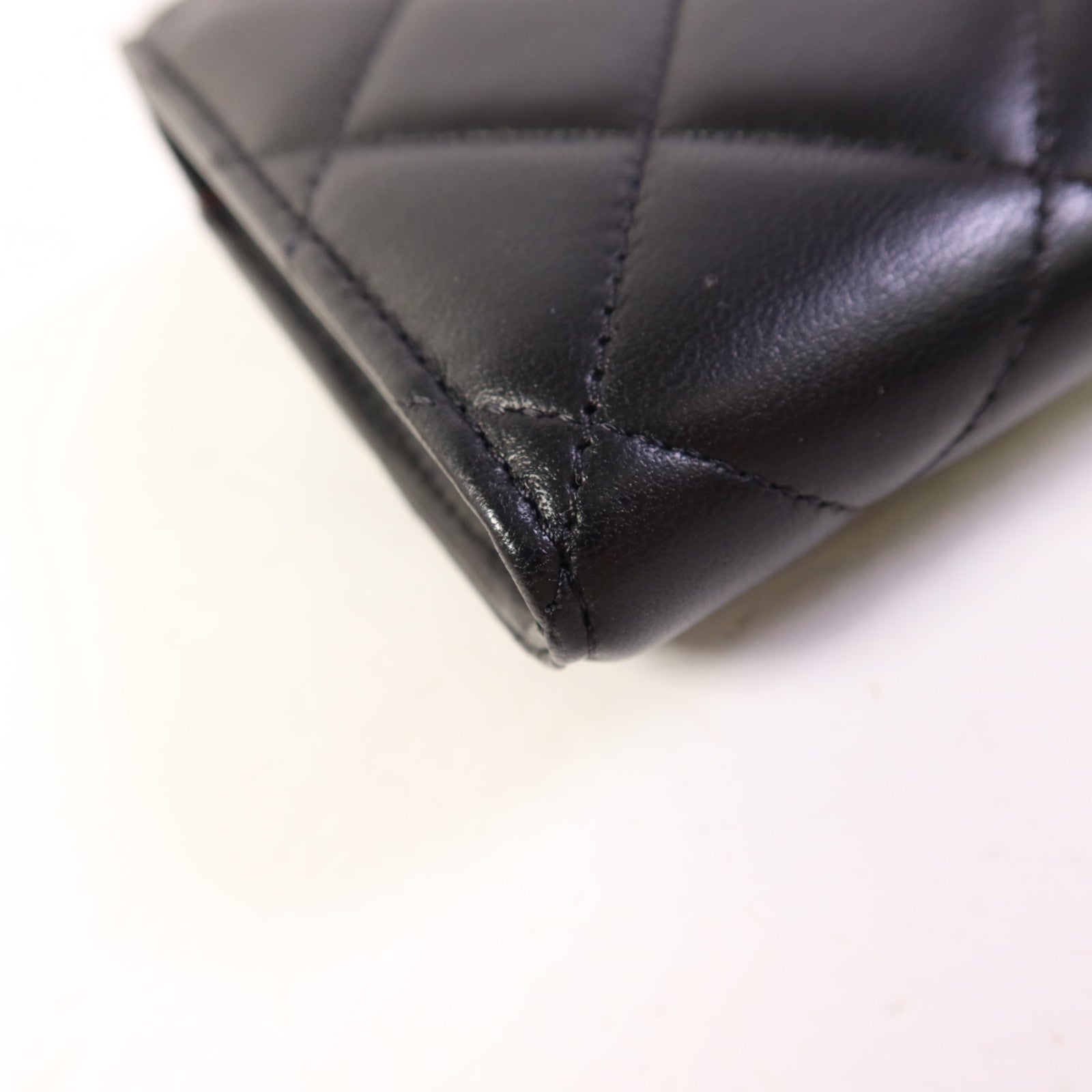 CHANEL 羊皮皮革Bifold Long Wallet銀扣長錢包