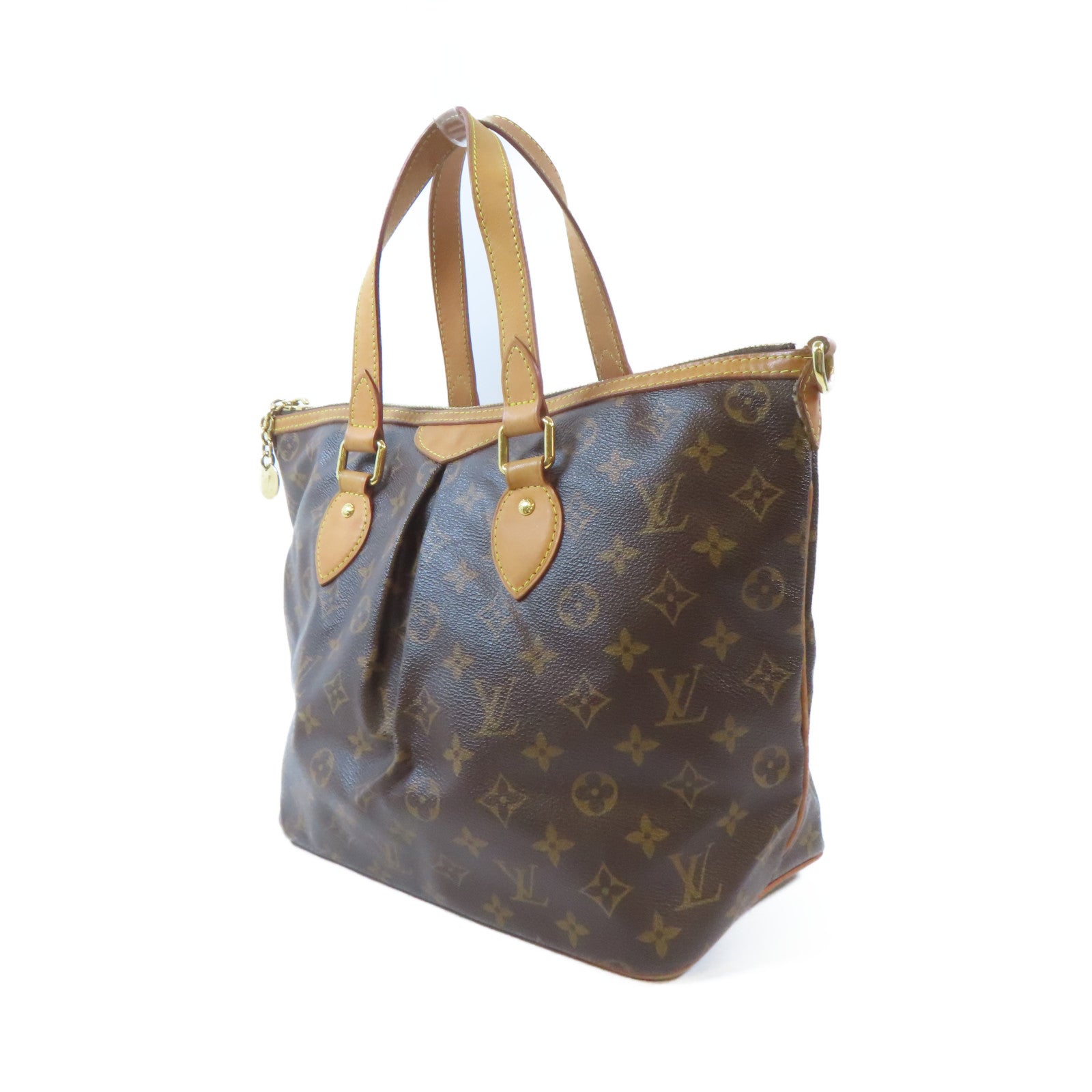 LOUIS VUITTON Monogram Palermo PM金扣手挽肩背兩用袋棕色