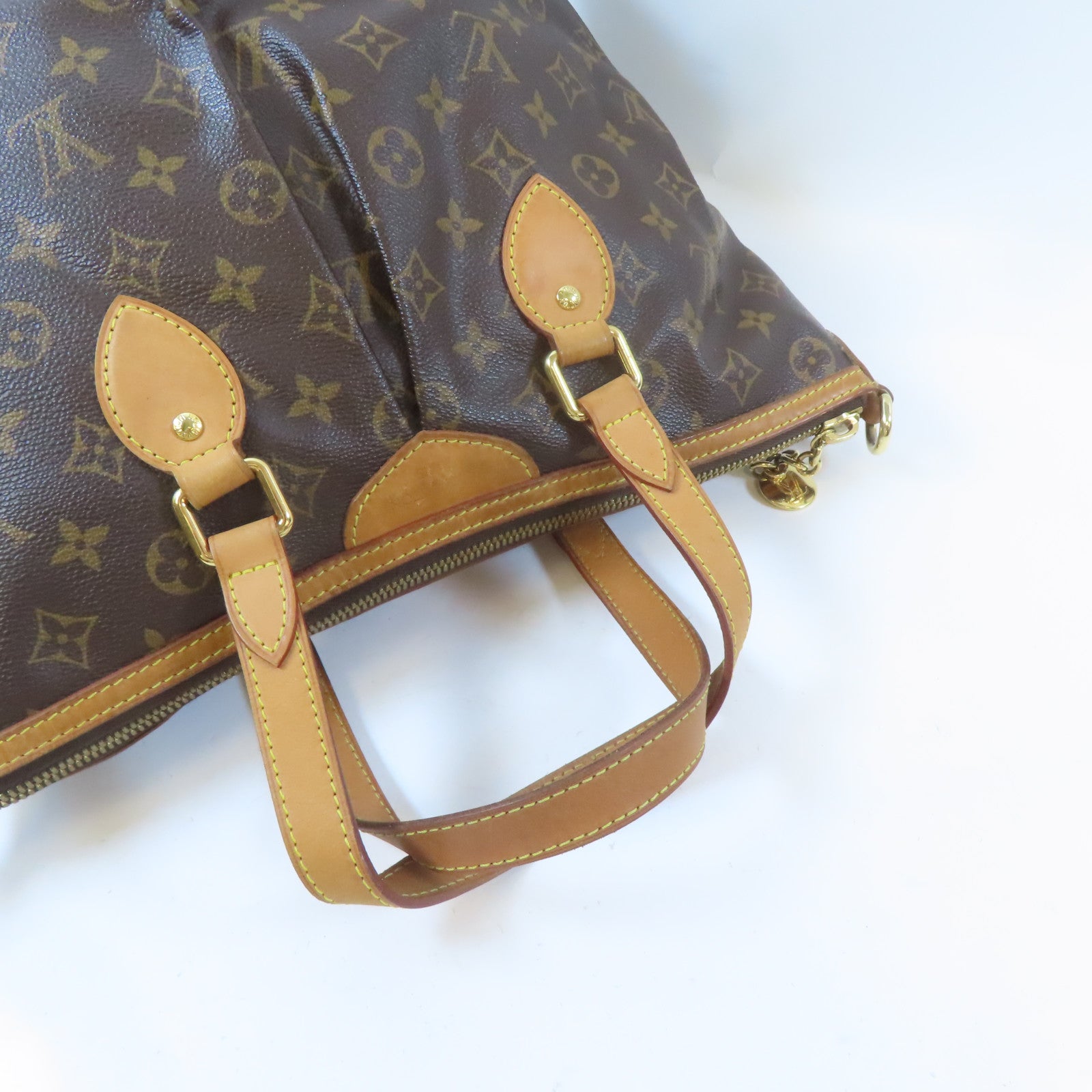 LOUIS VUITTON Monogram Palermo PM金扣手挽肩背兩用袋棕色