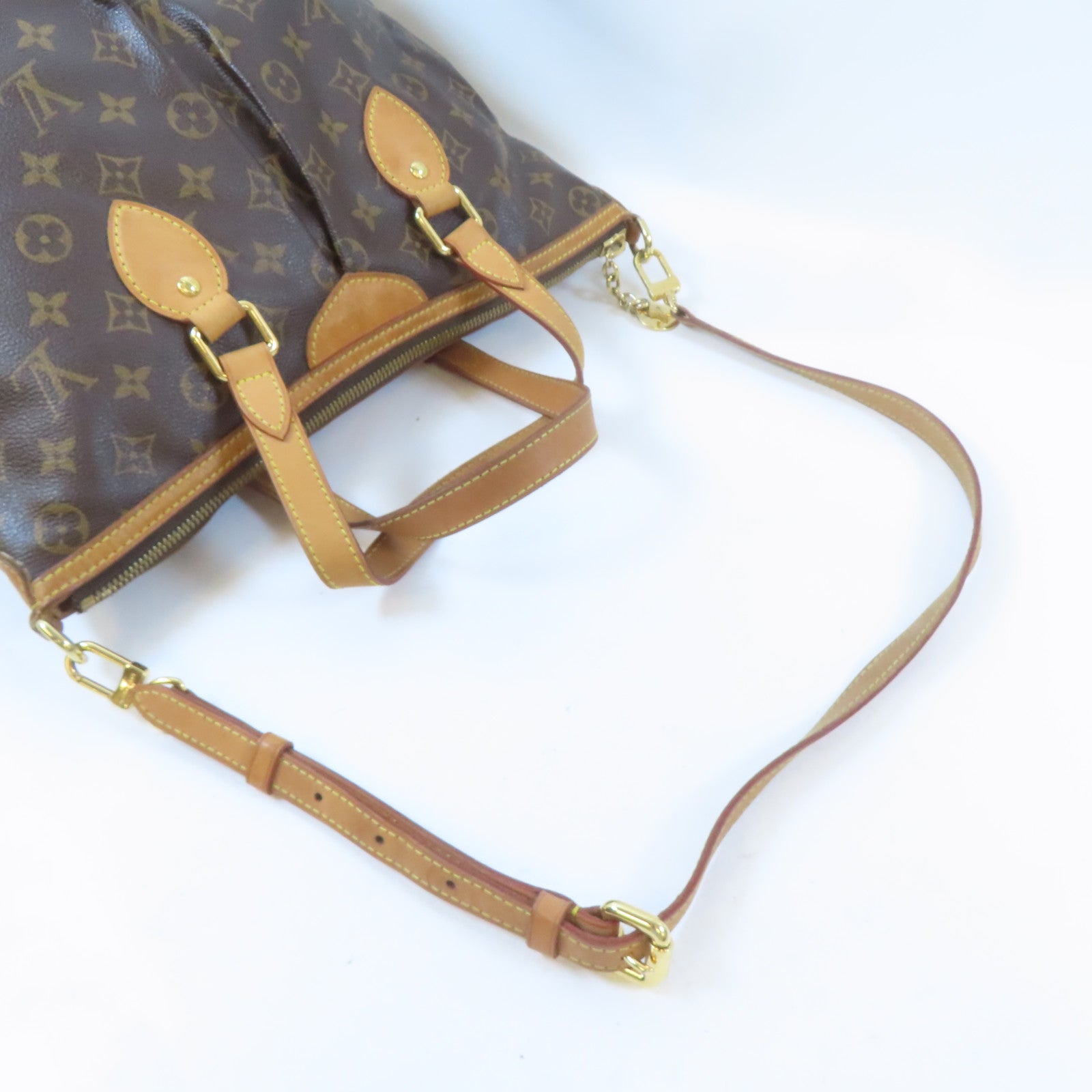 LOUIS VUITTON Monogram Palermo PM金扣手挽肩背兩用袋棕色