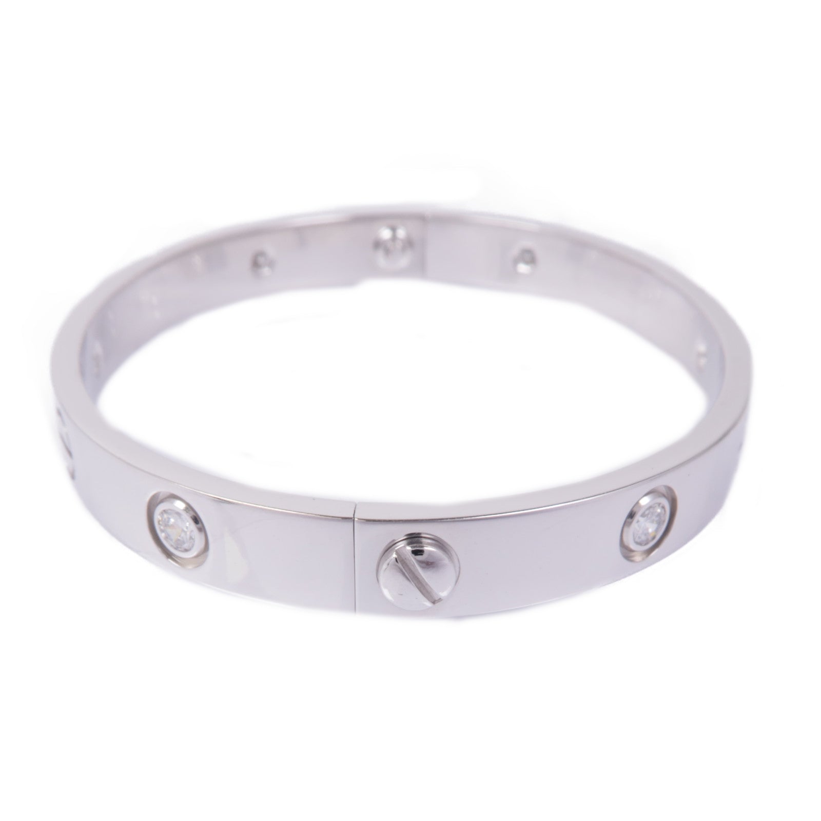 CARTIER 18K白金Love Bracelet 6P Diamond鑽石手鐲Cartier#16