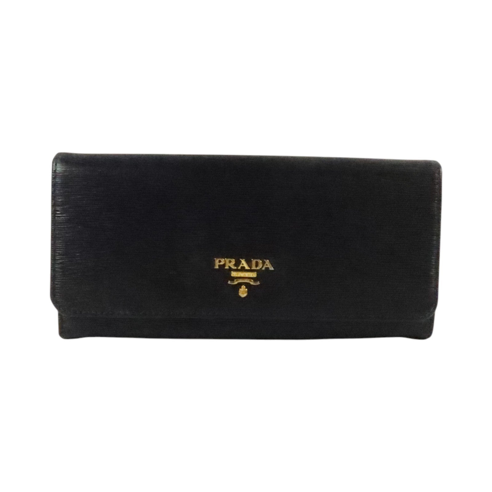 PRADA Saffiano皮革Long Wallet金扣長錢包