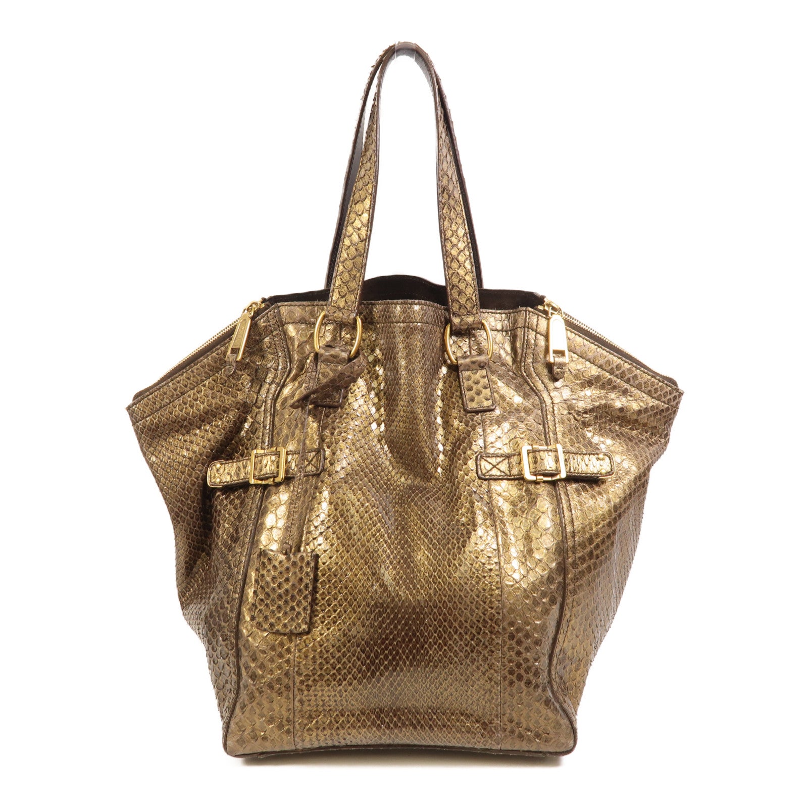 SAINT LAURENT 蛇皮皮革Shoulder Bag金扣肩背袋