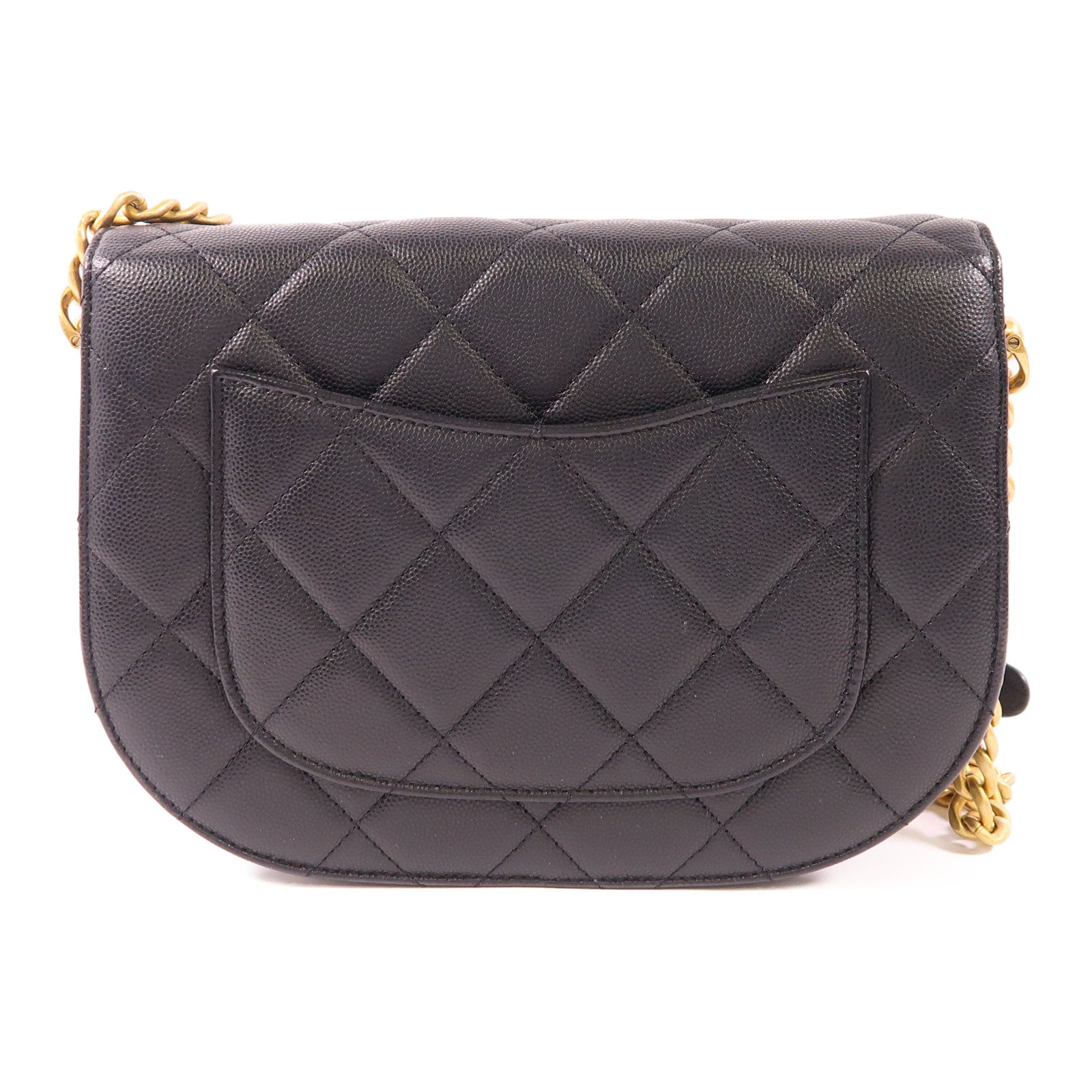 CHANEL CC GHW Shoulder Bag AS2485 Calfskin Leather Black