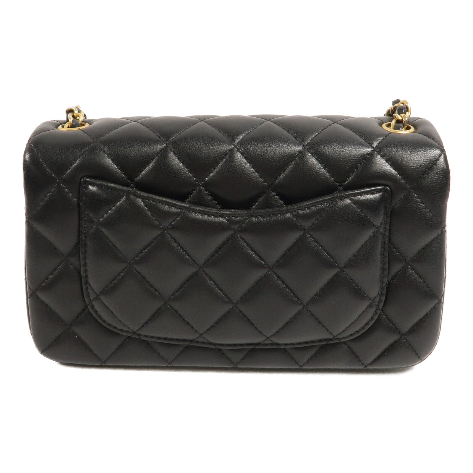 CHANEL 羊皮皮革Mini Classic 20 Gold Ball鏈帶肩背袋