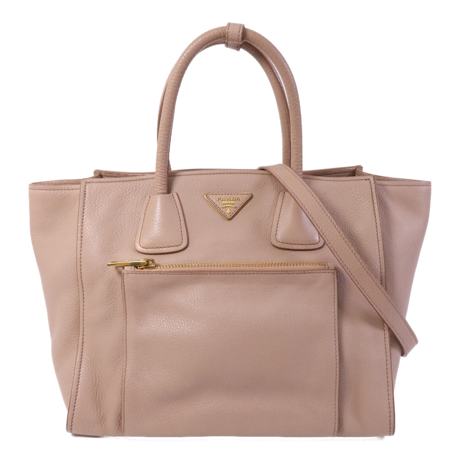 PRADA 牛皮皮革2 Way Shoulder金扣手挽肩背兩用袋