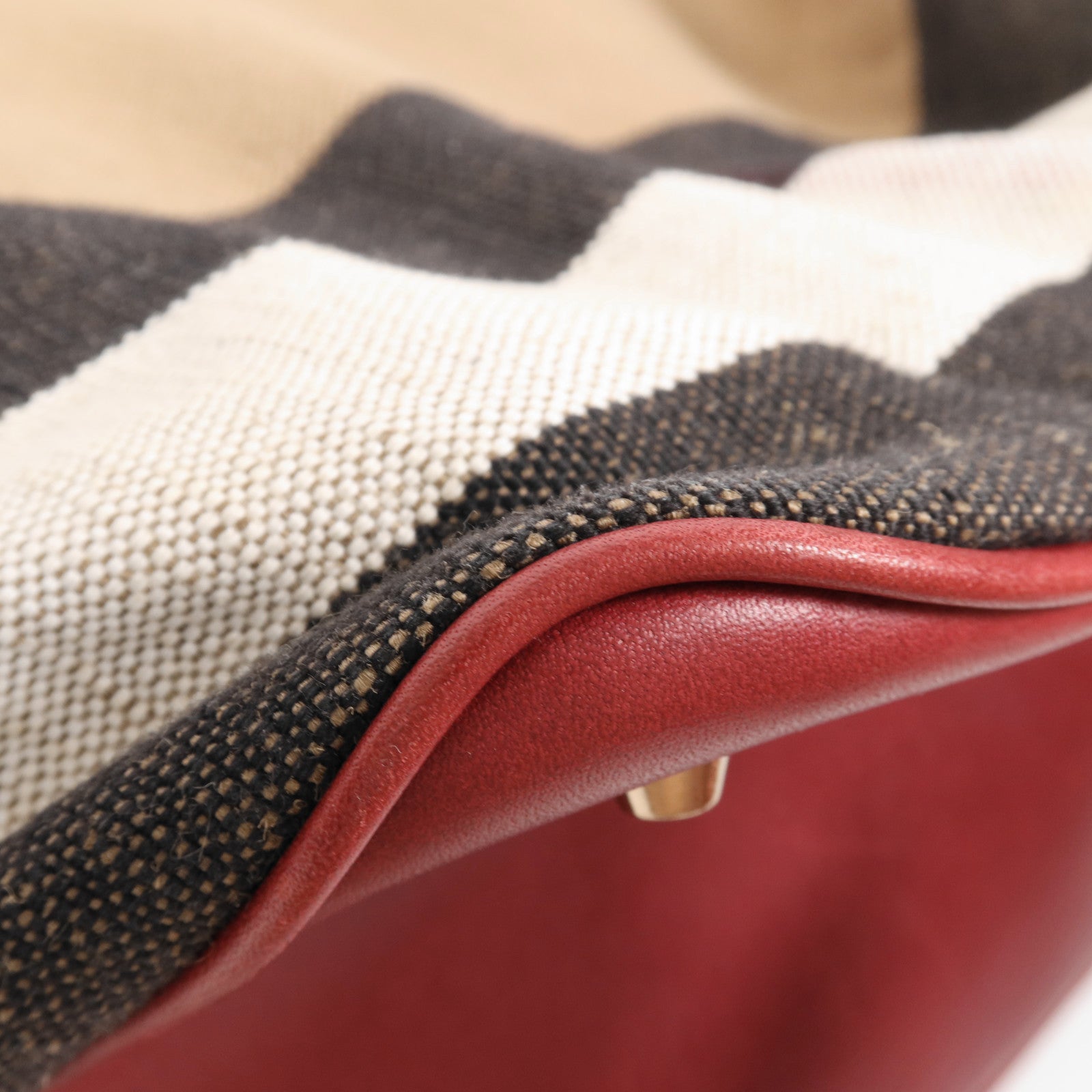 BURBERRY 帆布/牛皮皮革Shoulder Bag金扣手挽肩背兩用袋