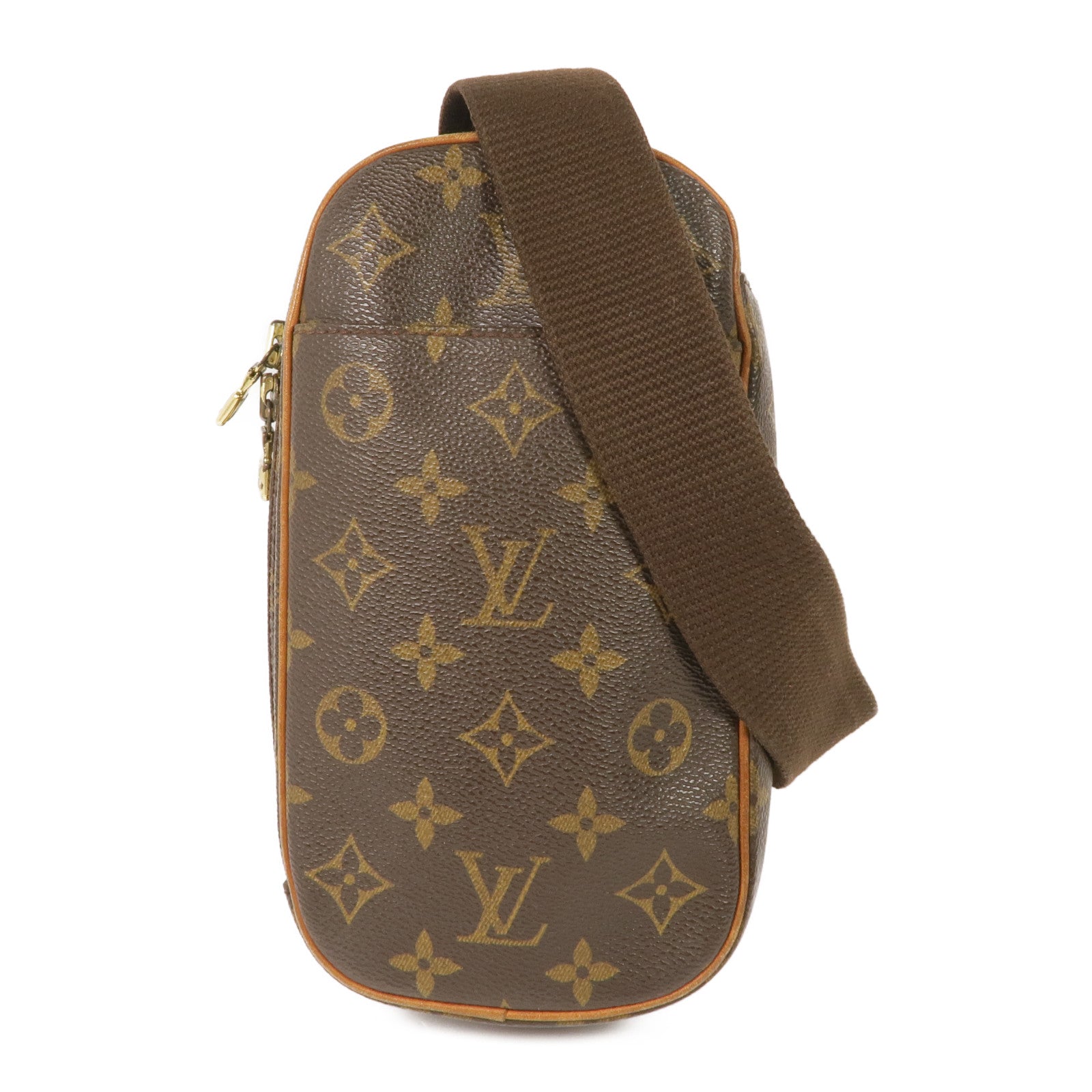 LOUIS VUITTON Monogram Pochette Gange金扣腰包