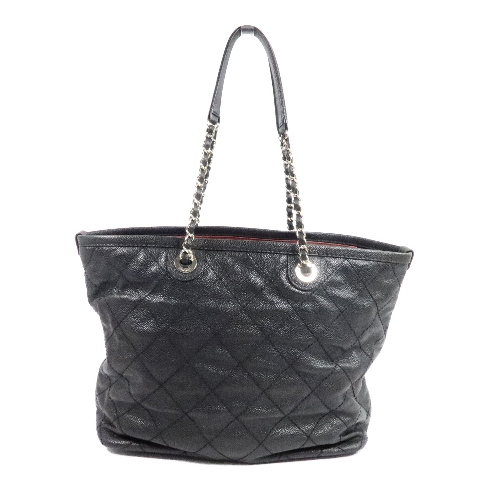 CHANEL 牛皮皮革Grand Shopping Tote鏈帶肩背袋