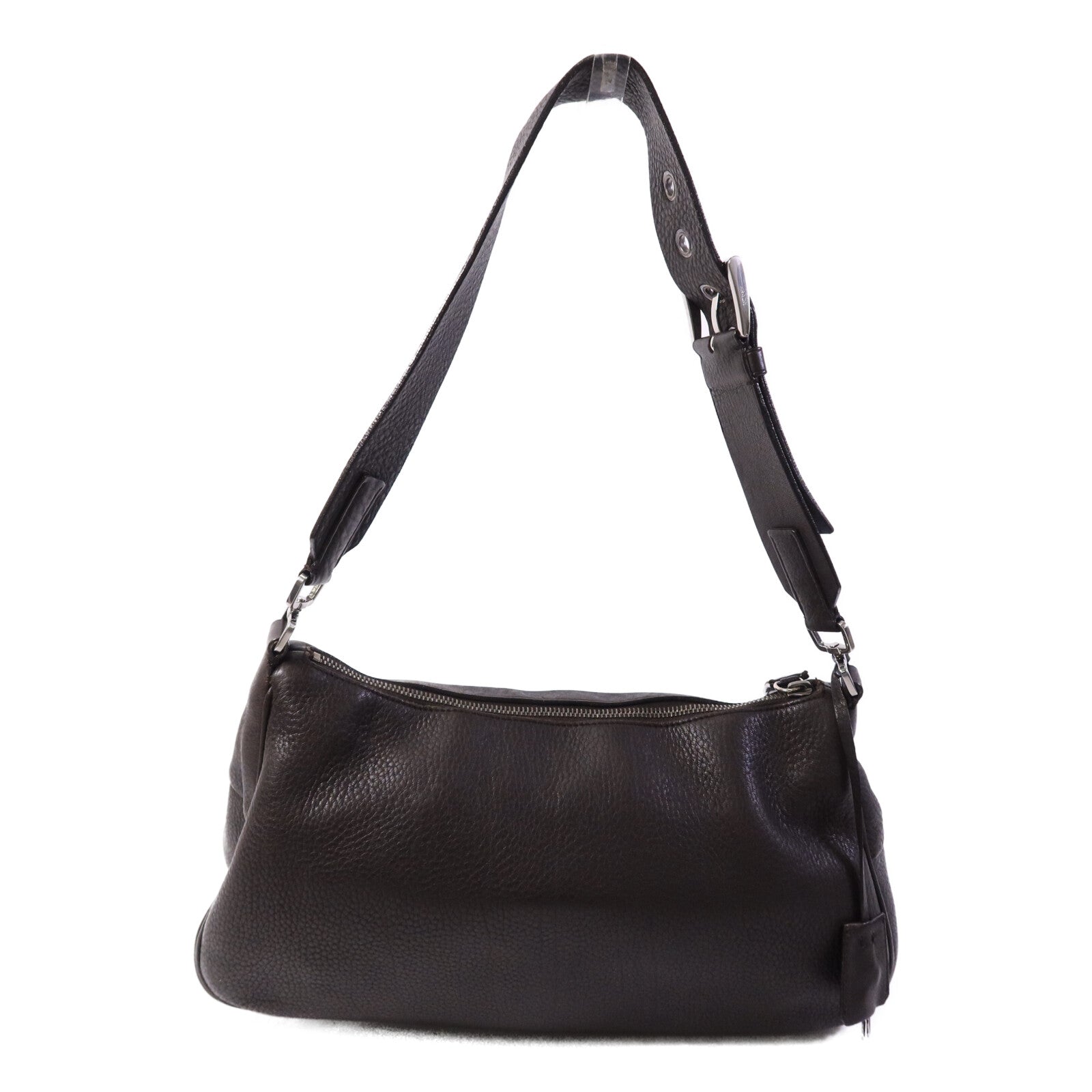 PRADA 牛皮皮革Shoulder Bag銀扣肩背袋