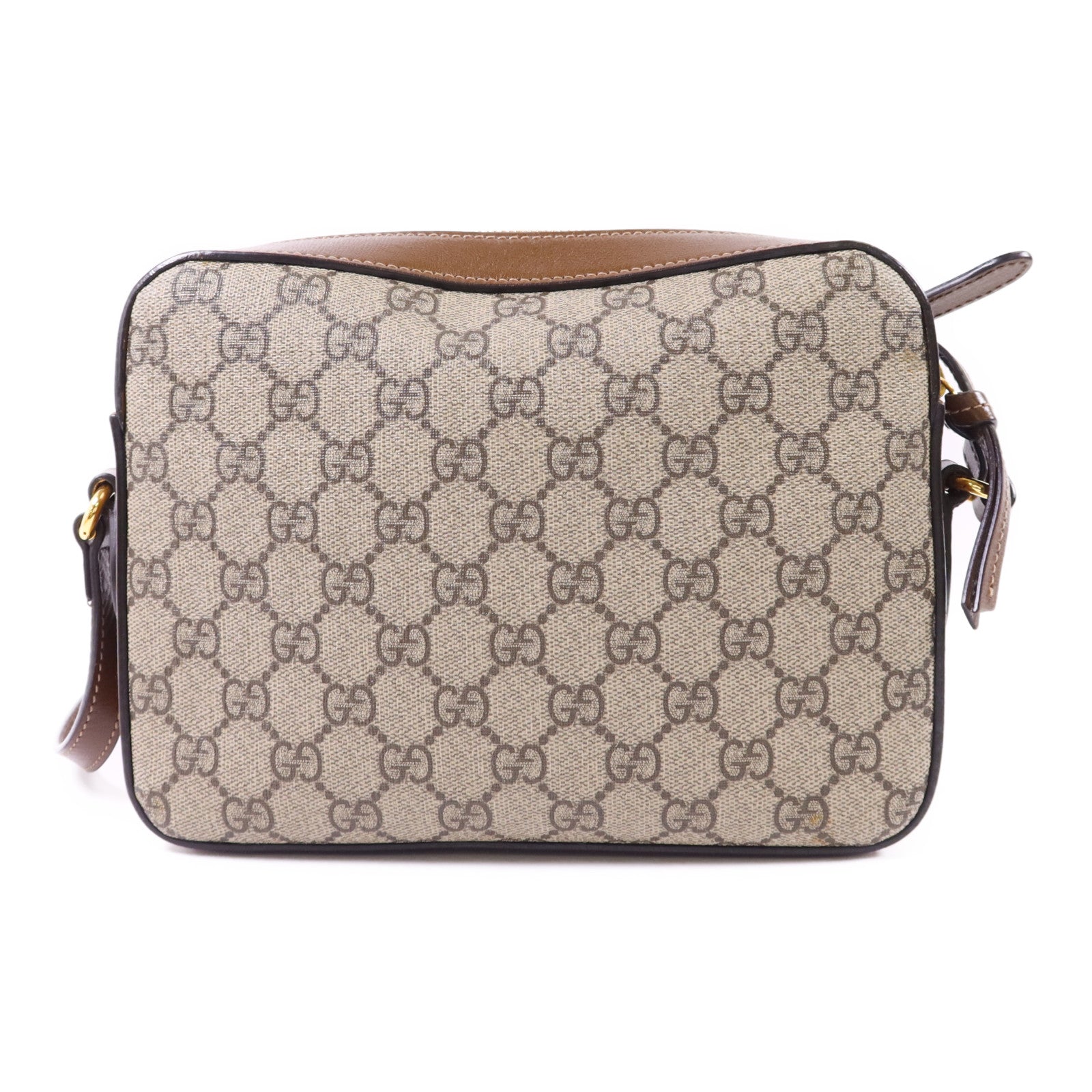 GUCCI 塗層帆布Horsebit 1955 Shoulder Bag金扣肩背袋