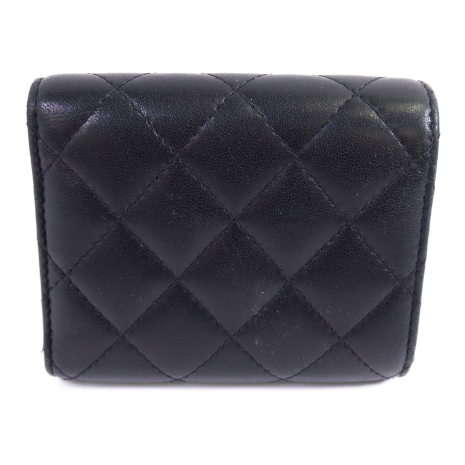 CHANEL 【激減優惠】羊皮皮革Wallet金扣錢包