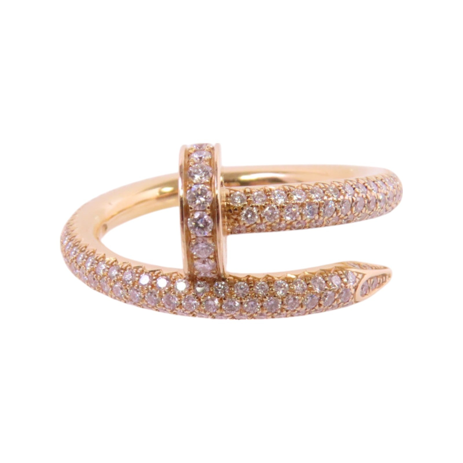CARTIER 18K玫瑰金Juste Un Clou Diamond Ring鑽石戒指#52/US#6.25