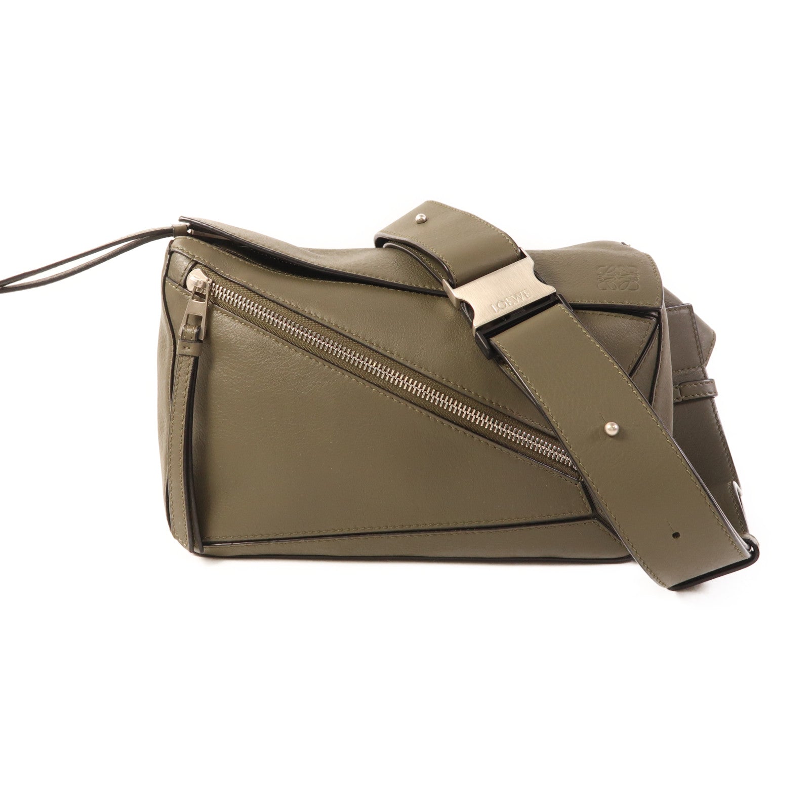 LOEWE 牛皮皮革Small Puzzle Bumbag銀扣肩背袋