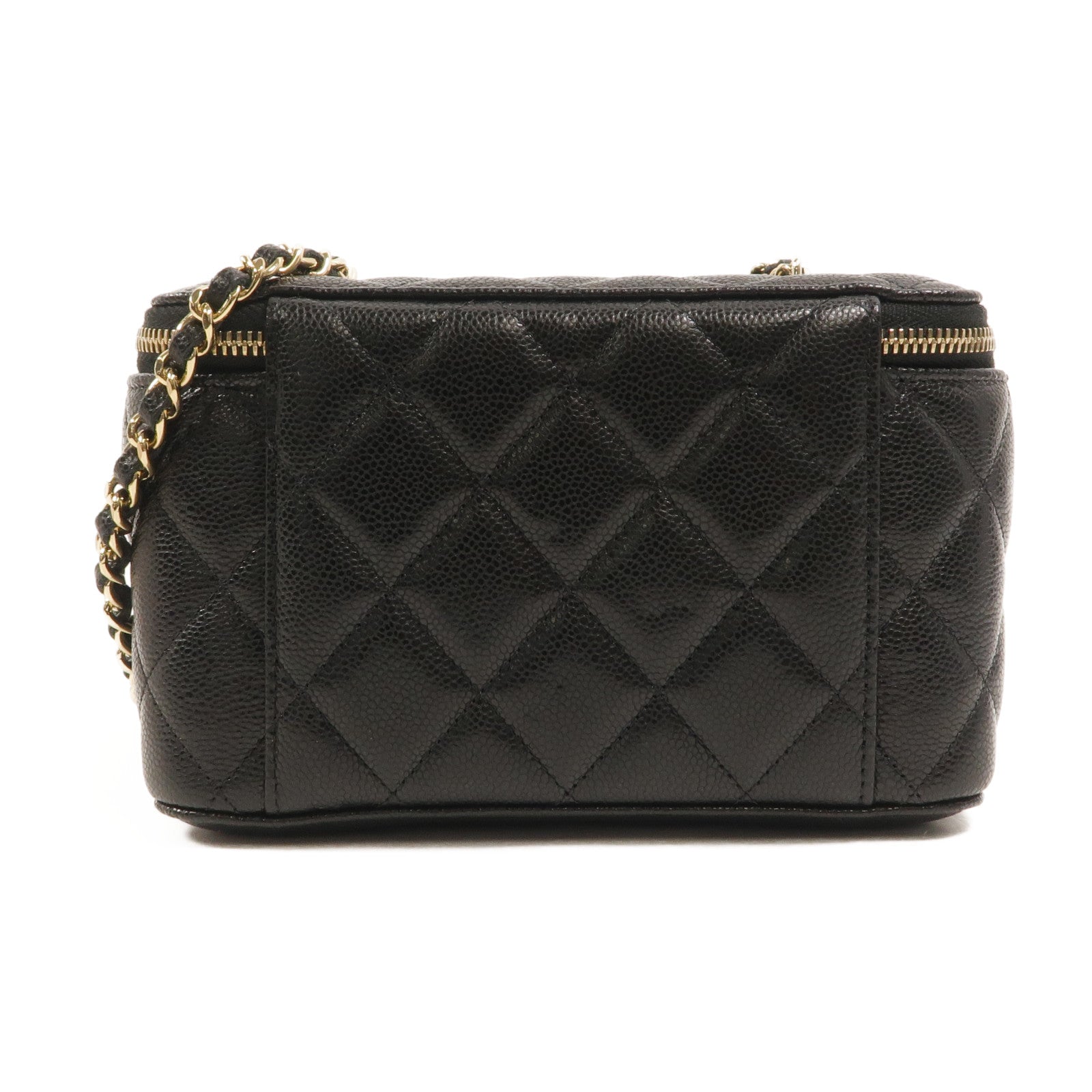 CHANEL 牛皮皮革Vanity Case鏈帶肩背袋