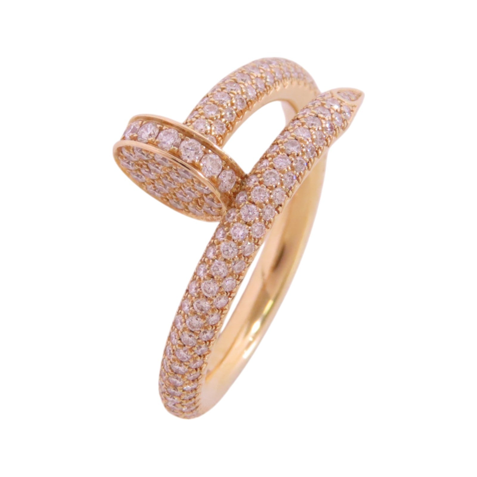 CARTIER 18K玫瑰金Juste Un Clou Diamond Ring鑽石戒指#52/US#6.25