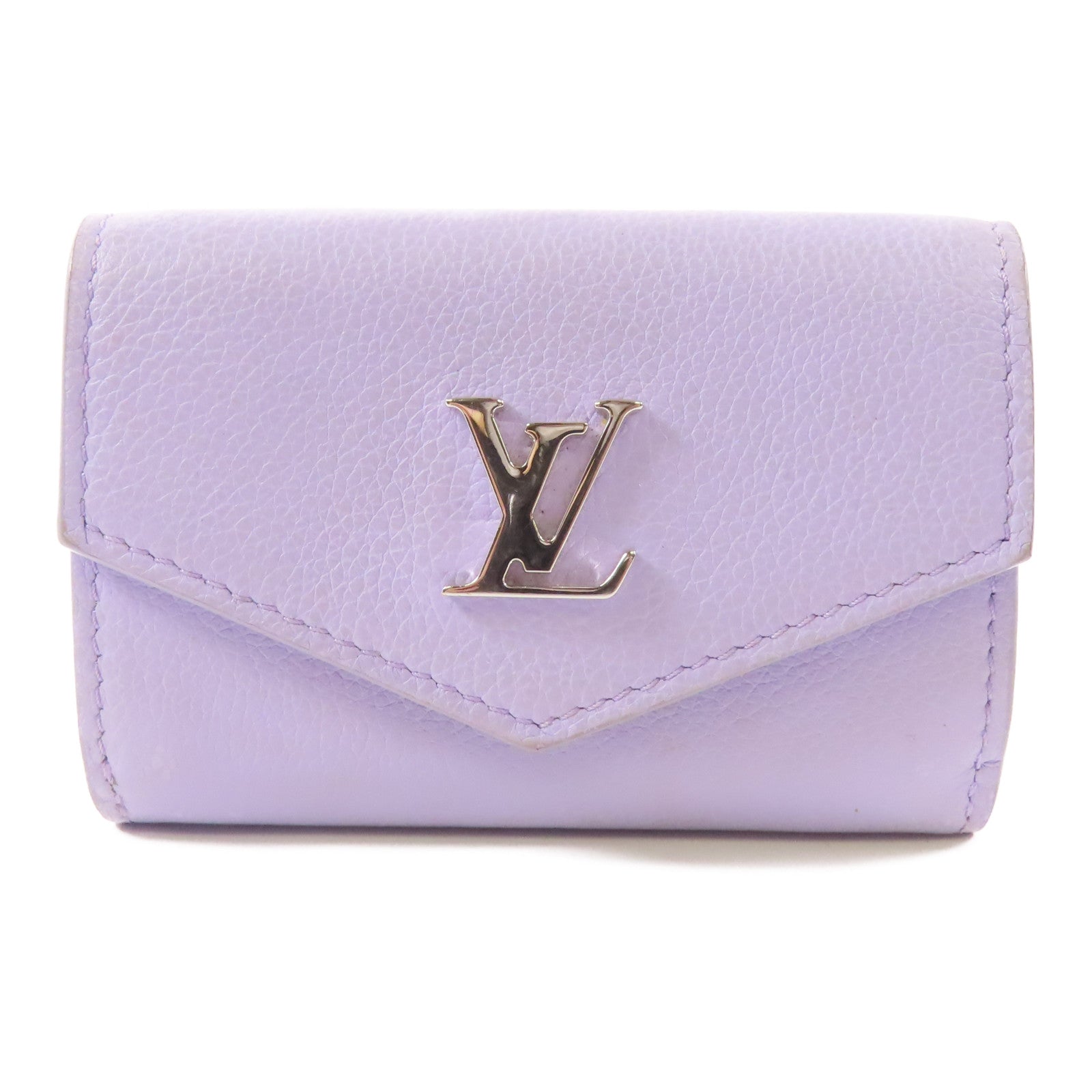 LOUIS VUITTON 牛皮皮革Lockmini Wallet銀扣錢包