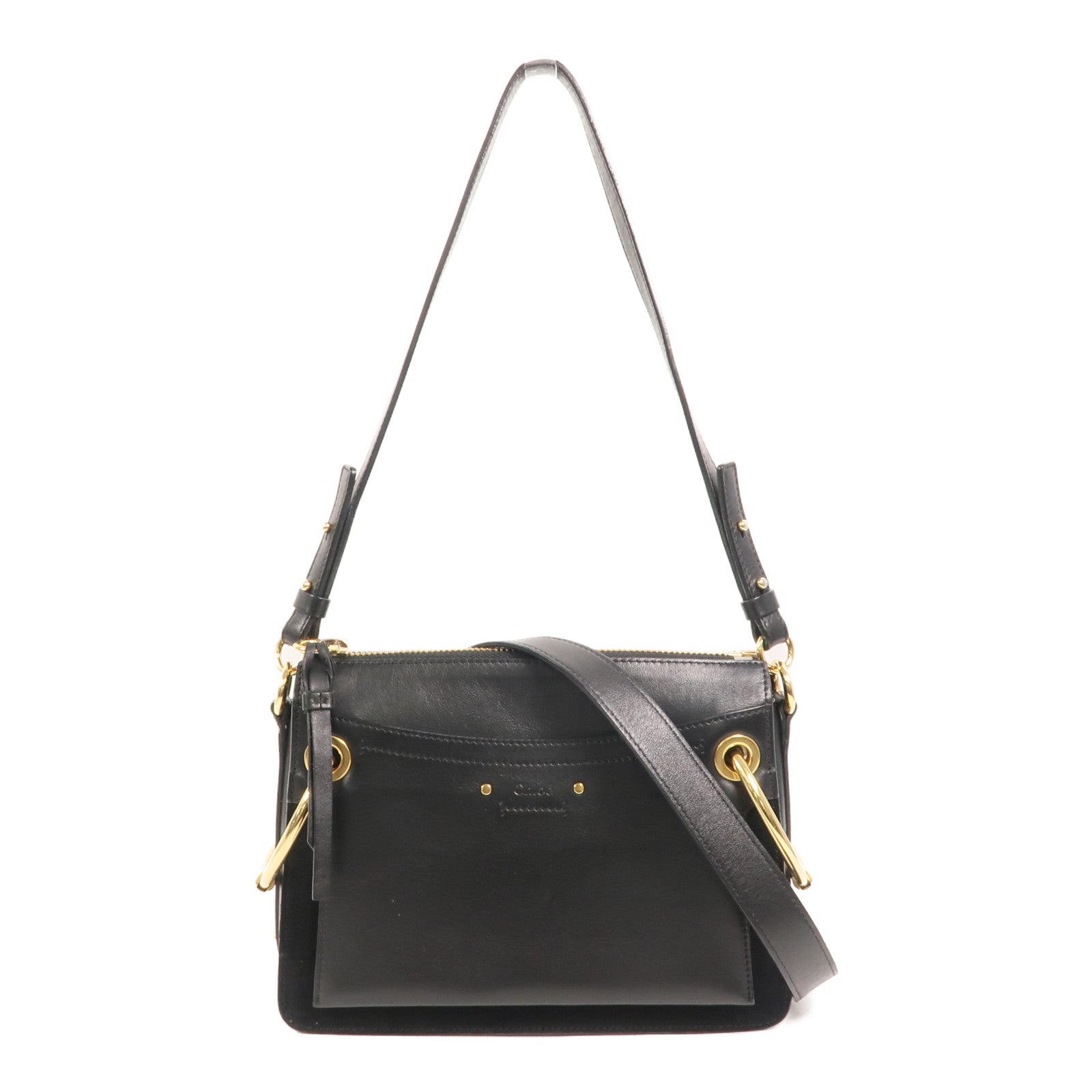 Chloe 麂皮/牛皮皮革Roy Satchel Bag手挽肩背兩用袋