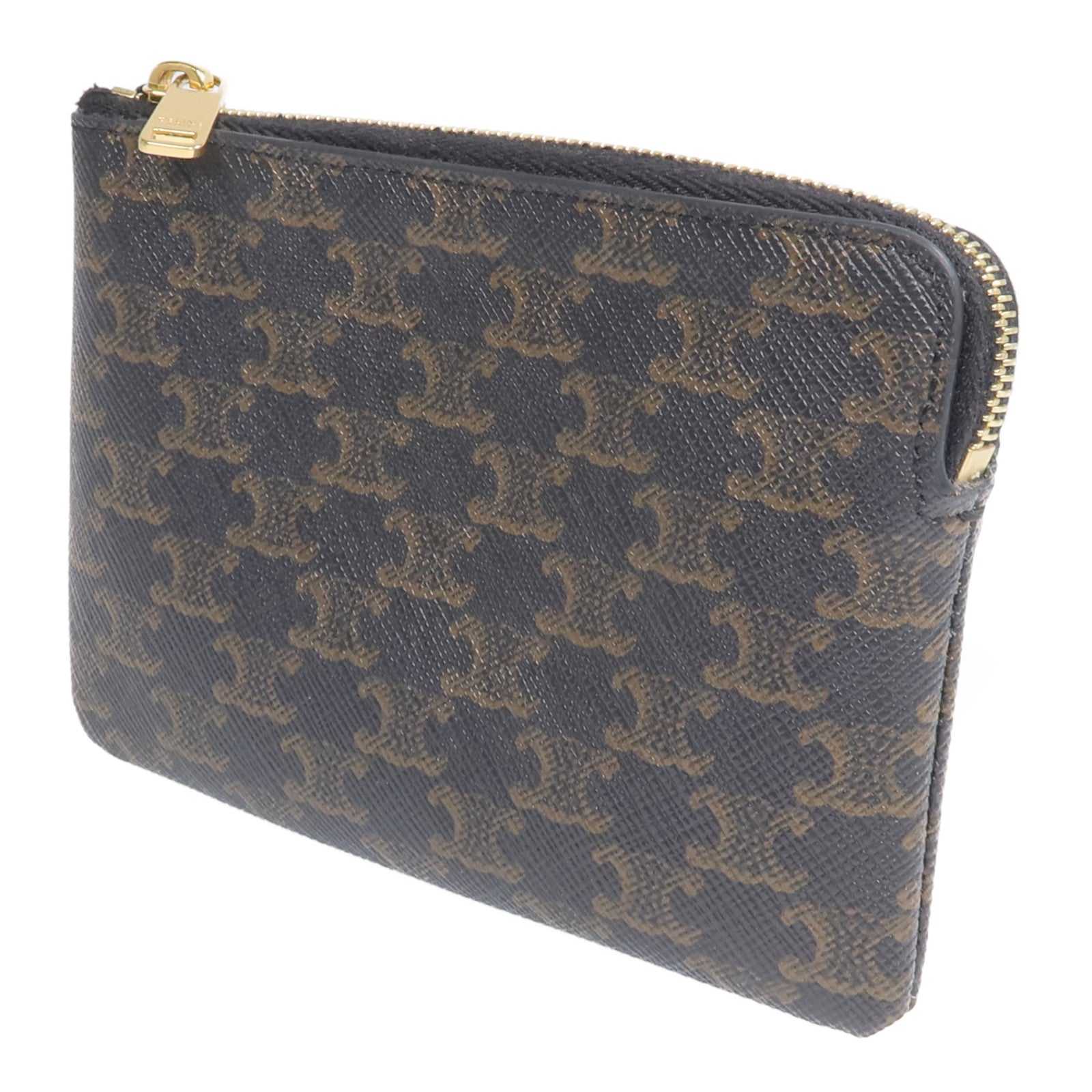 CELINE 【激減優惠】塗層帆布Coin And Card Pouch金扣錢包