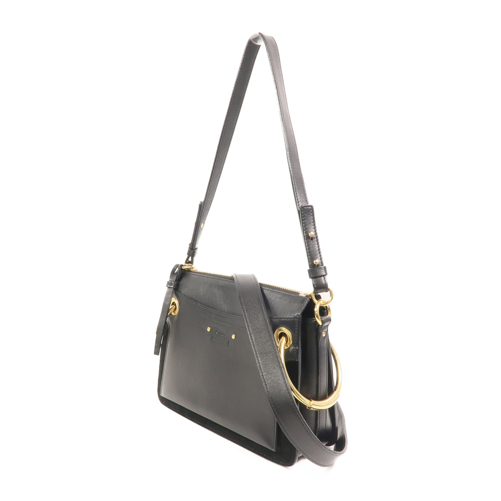 Chloe 麂皮/牛皮皮革Roy Satchel Bag手挽肩背兩用袋