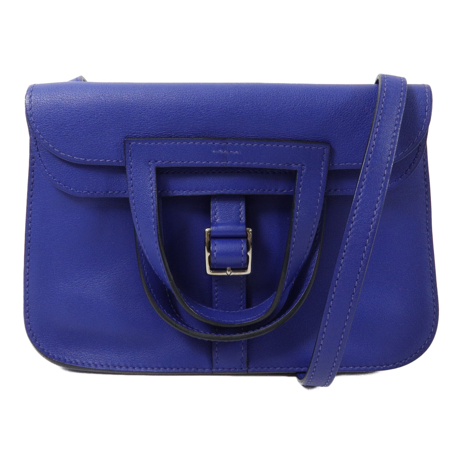 HERMES Swift皮革Mini Halzan手挽肩背兩用袋Electric Blue