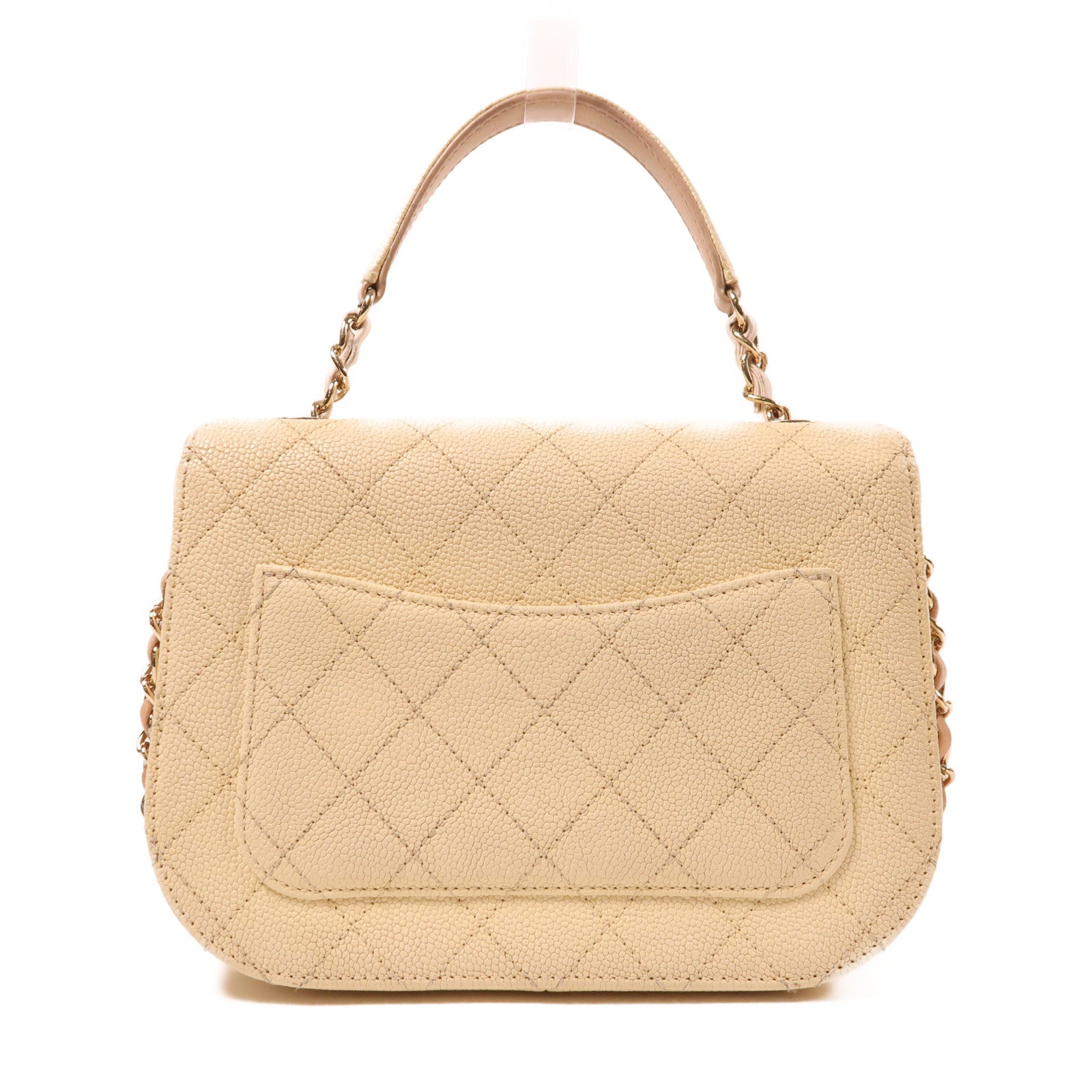 CHANEL 牛皮皮革Chain Shoulder金扣手挽肩背兩用袋