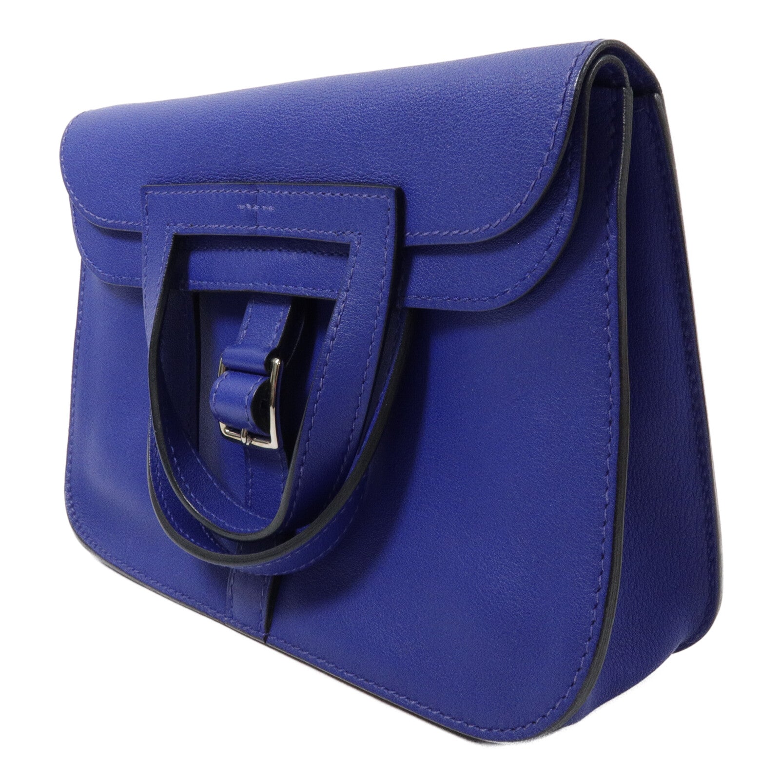 HERMES Swift皮革Mini Halzan手挽肩背兩用袋Electric Blue