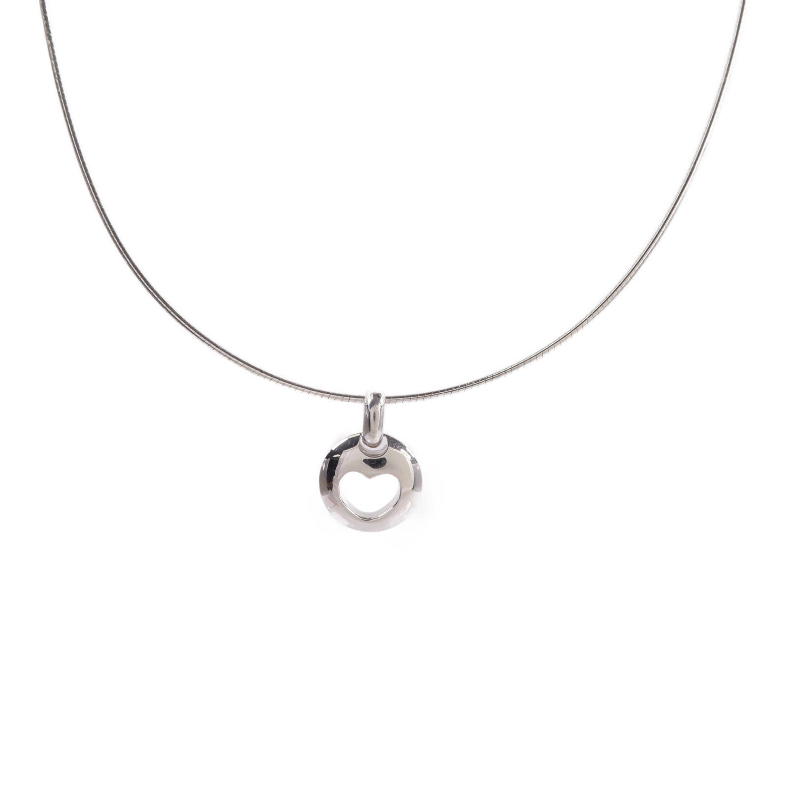TIFFANY&CO 925純銀Pierced Heart Wire Necklace項鍊