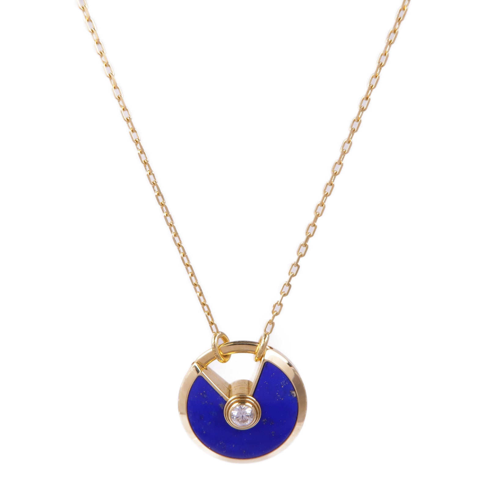 CARTIER 18K黃金Amulette de Cartier青金石/鑽石項鍊
