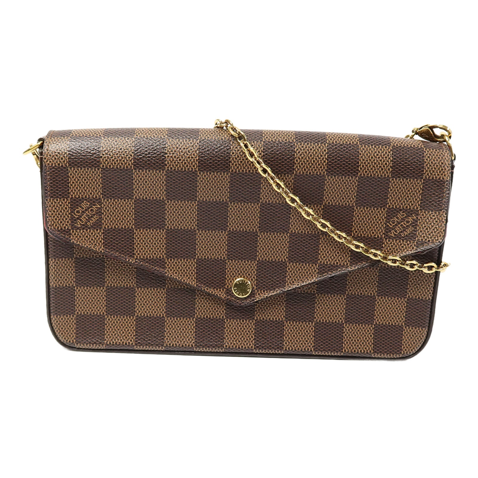 LOUIS VUITTON Damier Felice Pochette鏈帶肩背袋