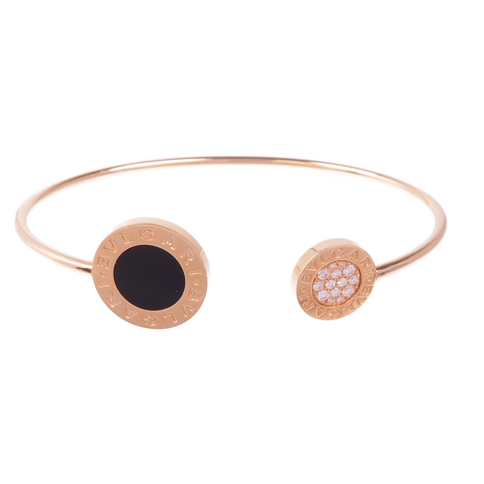 BVLGARI 【激減優惠】18K玫瑰金Bvlgari Bvlgari Bracelet縞瑪瑙/鑽石手鐲