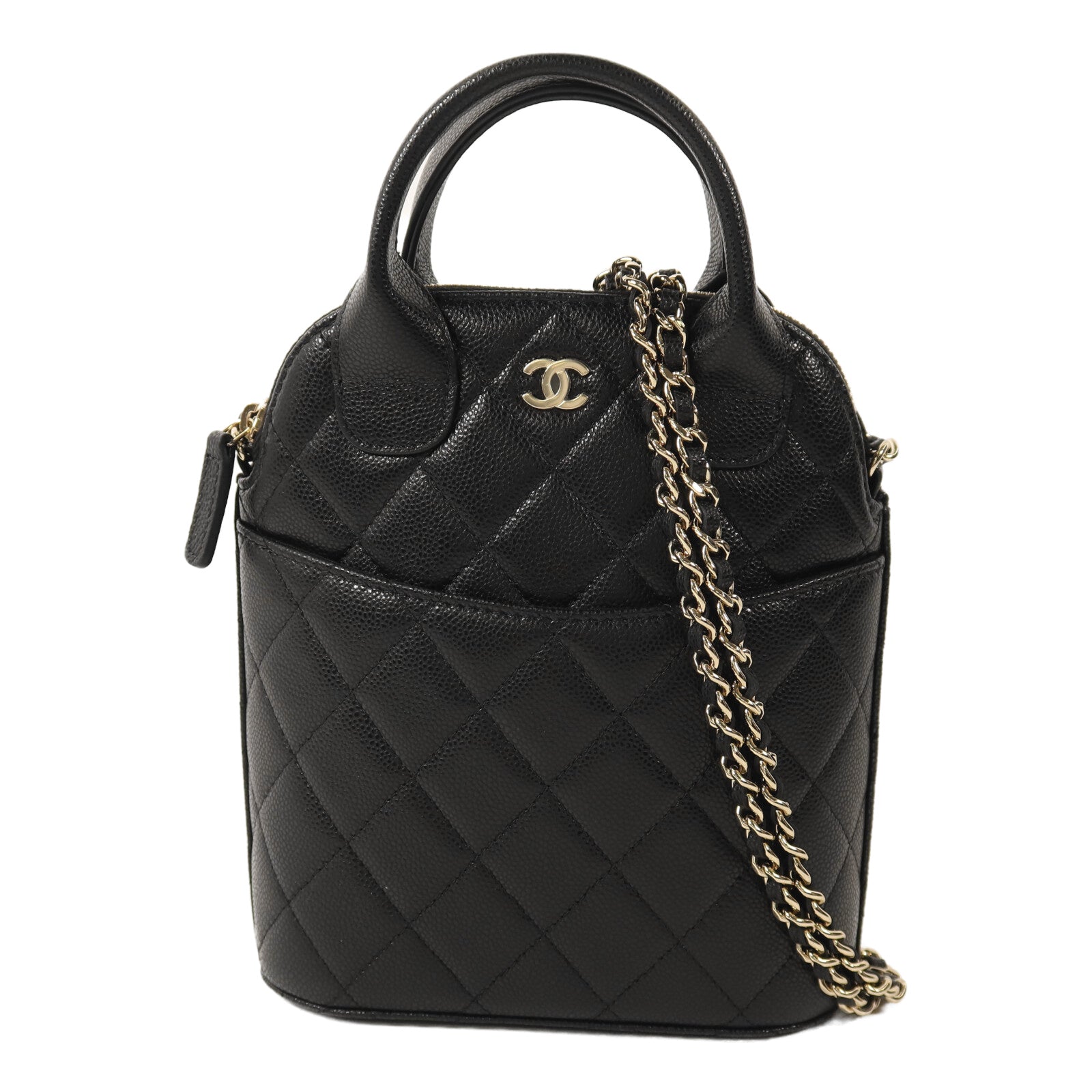 CHANEL 牛皮皮革Chain Shoulder鏈帶手挽肩背兩用袋