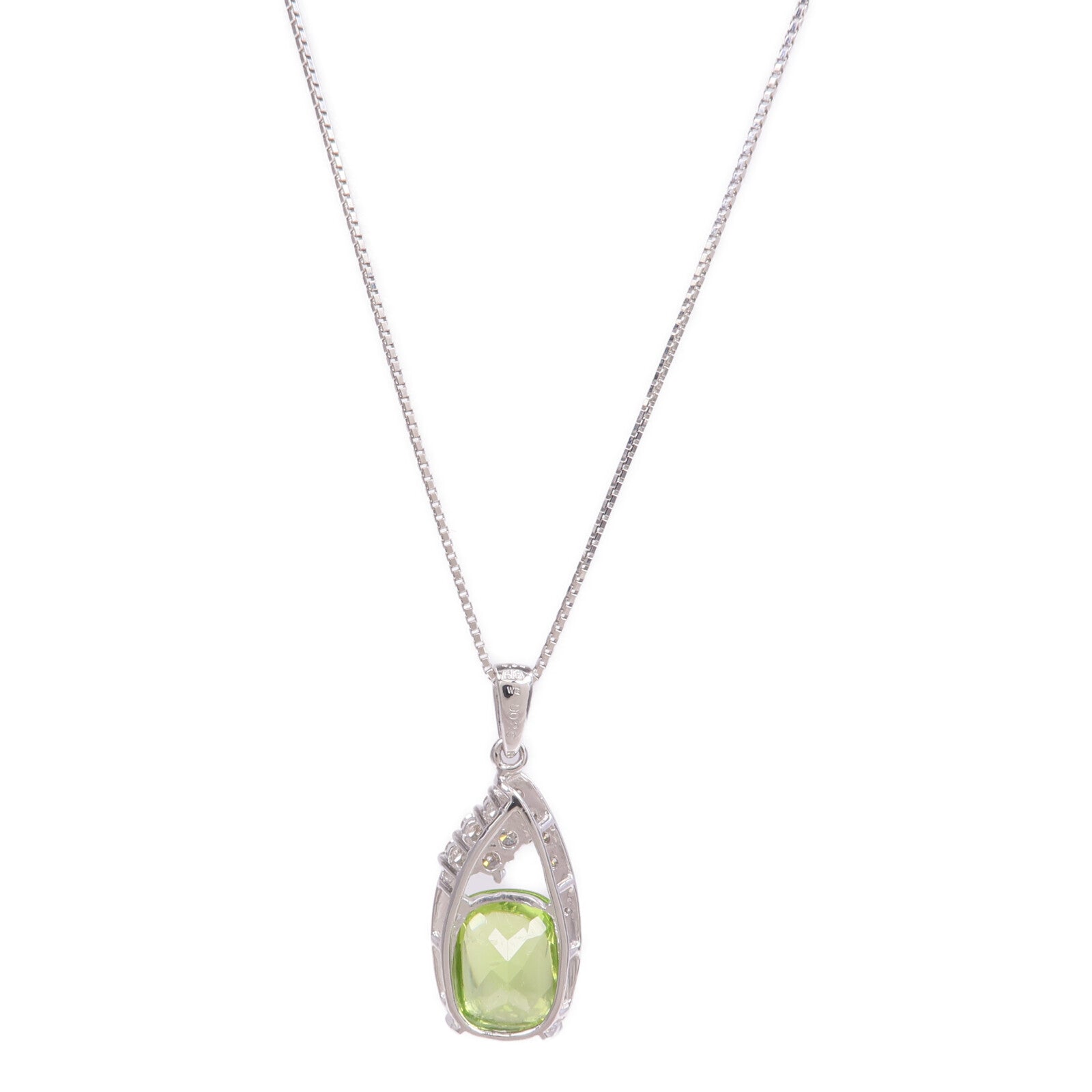 JEWELRY 【激減優惠】18K白金Peridot Diamnd Necklace橄欖石/鑽石項鍊