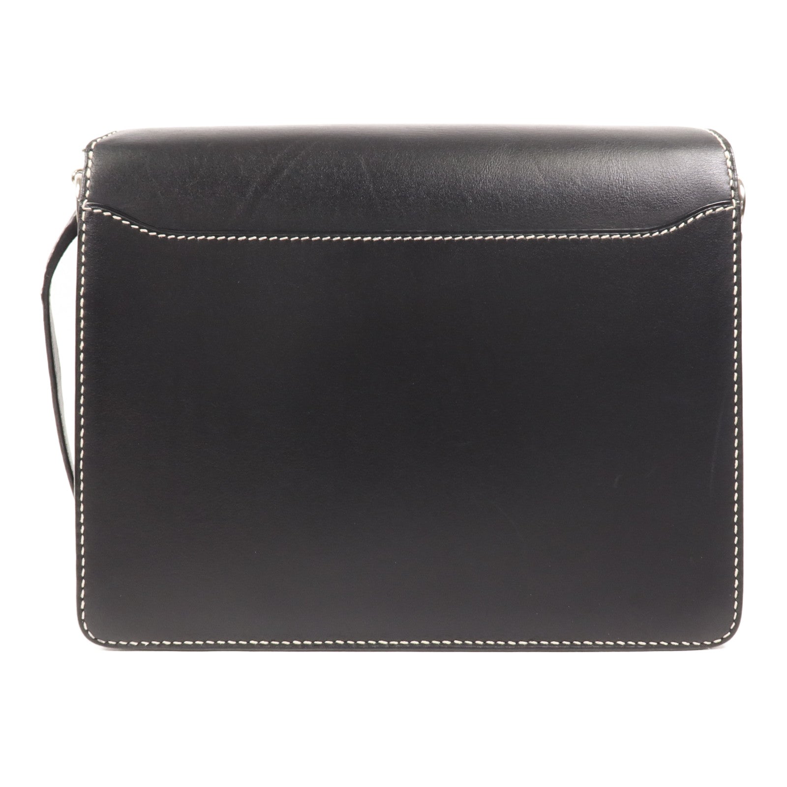 HERMES Sombrero皮革Roulis 23銀扣肩背袋Noir