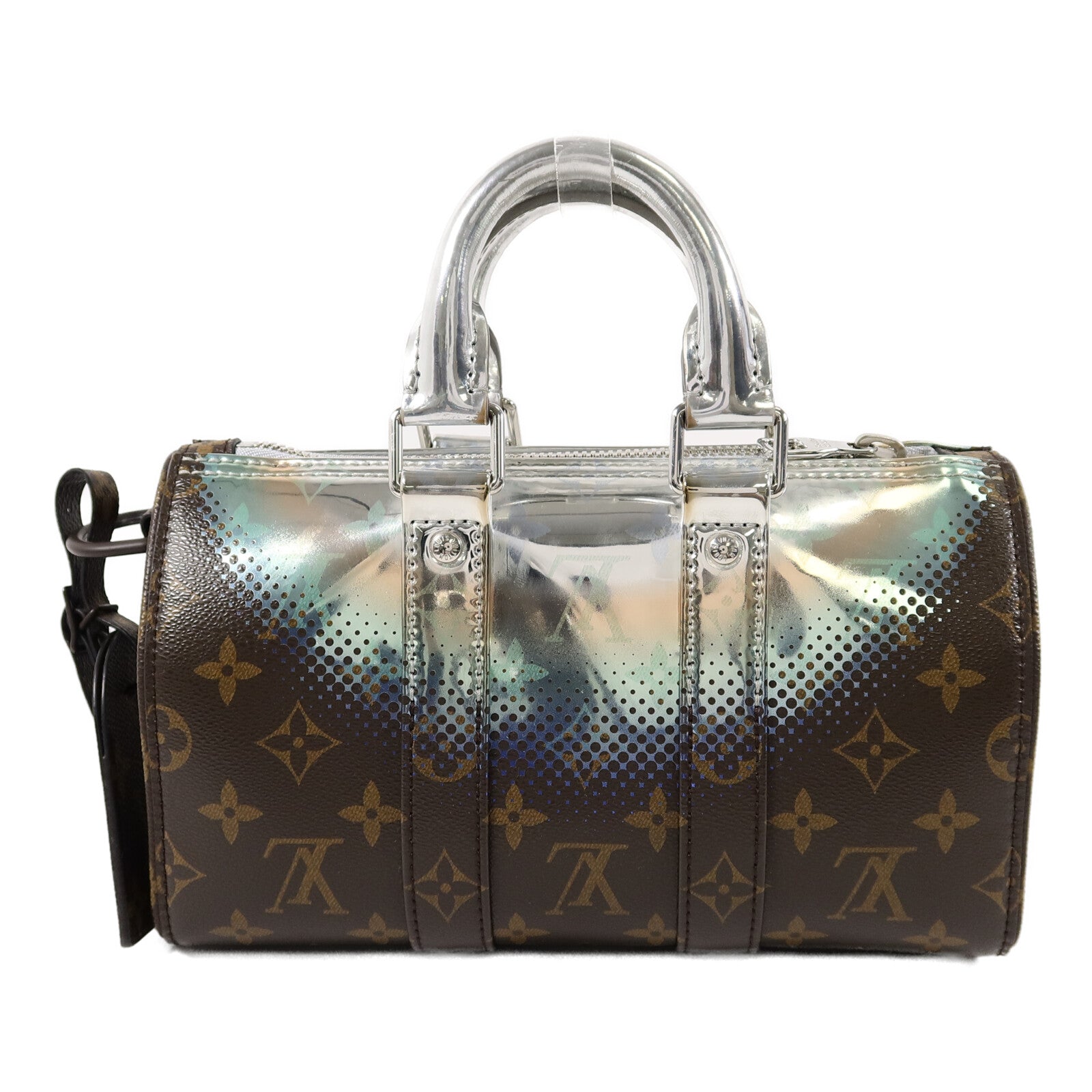 LOUIS VUITTON Monogram Metallic Nebula Keepall Bandouliere 25 手挽肩背兩用袋