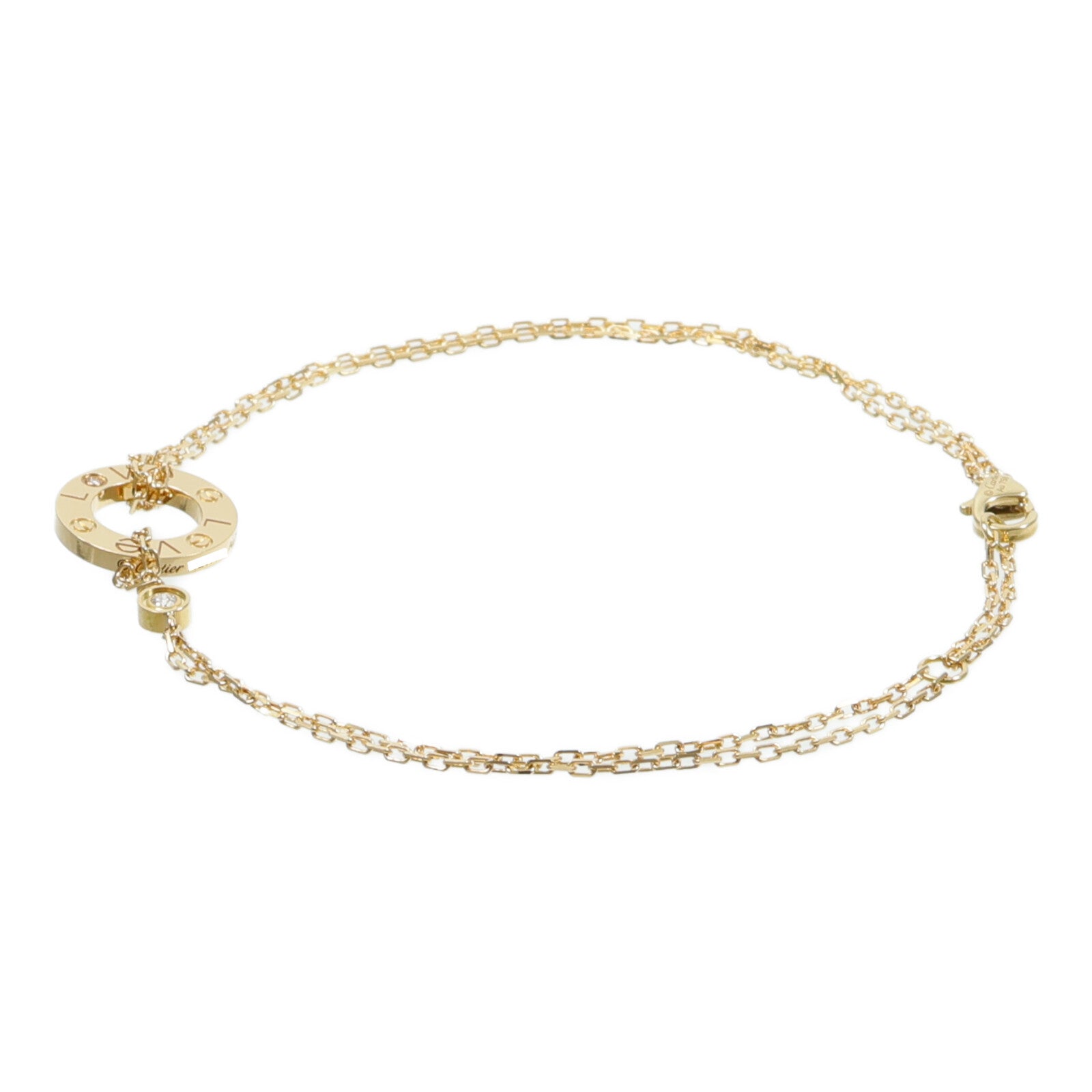 CARTIER 18K黃金Love Bracelet鑽石手鏈