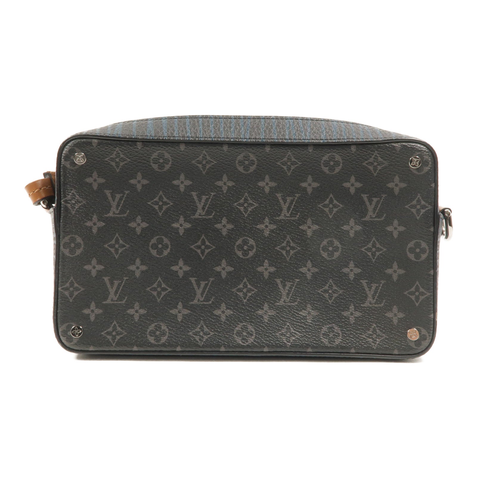LOUIS VUITTON Monogram Eclipse Volga On Strap肩背袋