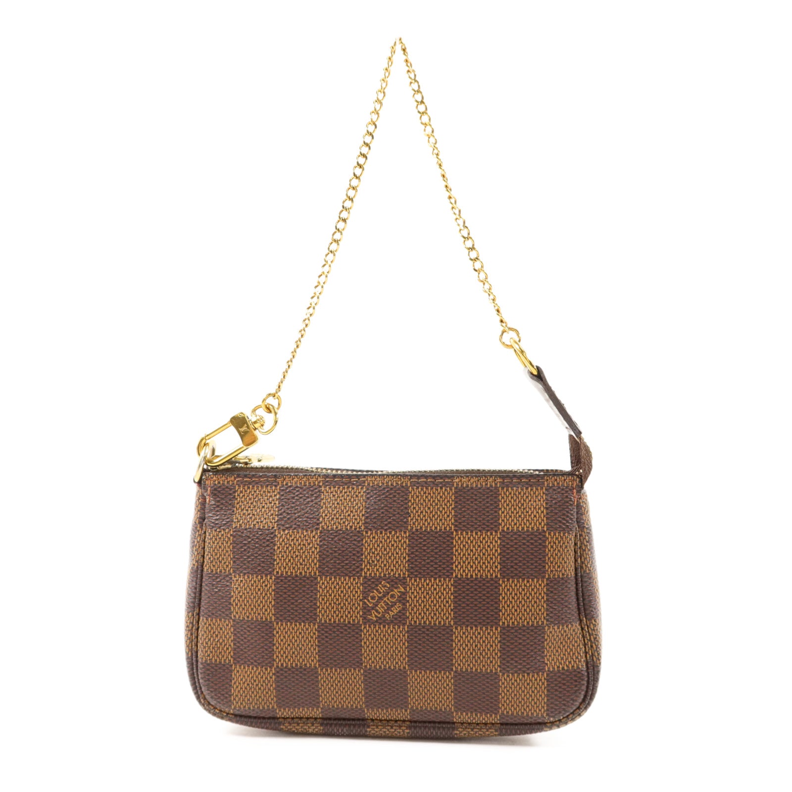 LOUIS VUITTON Damier Mini Pochette Accessoires金扣手拿包