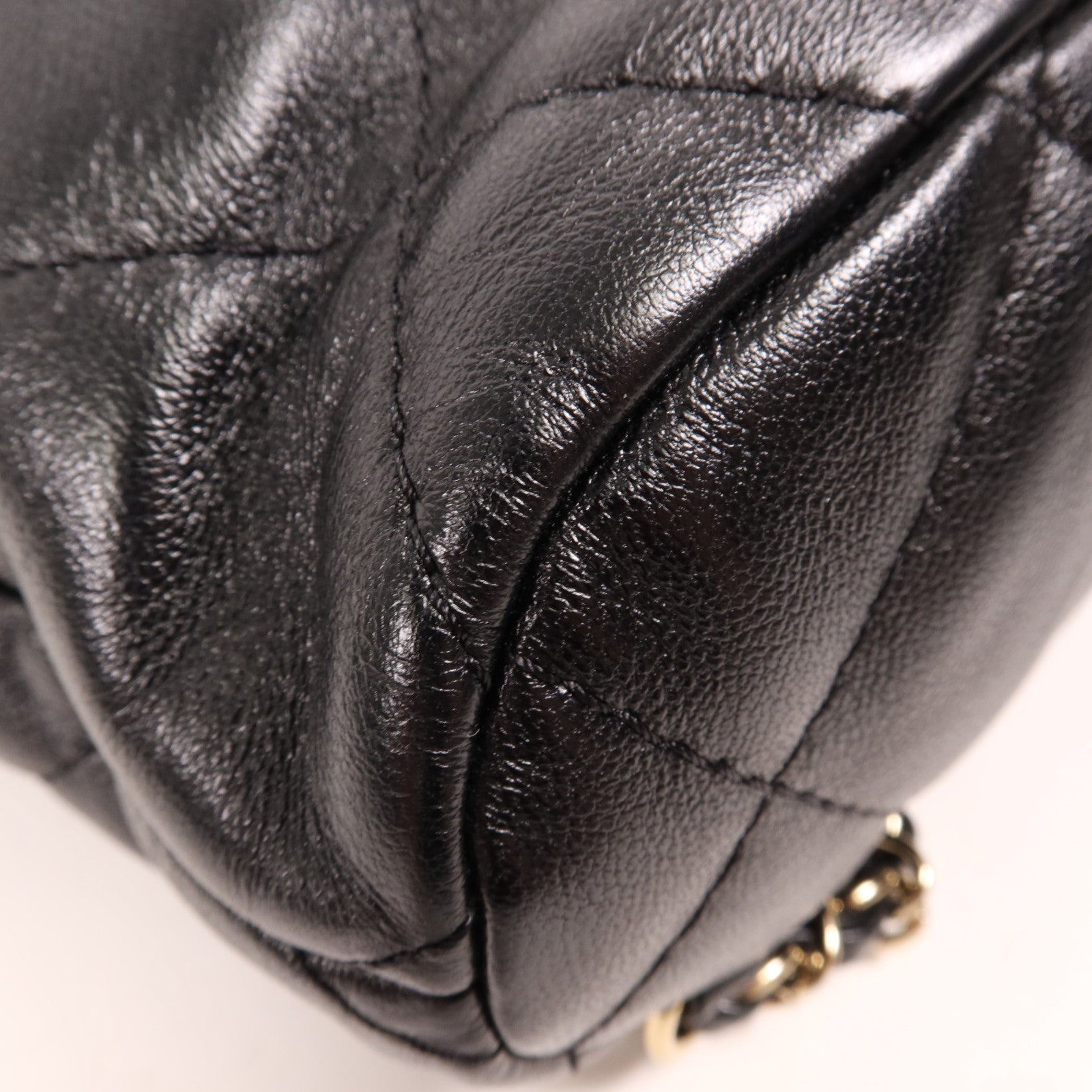 CHANEL 牛皮皮革Rucksack金扣背包