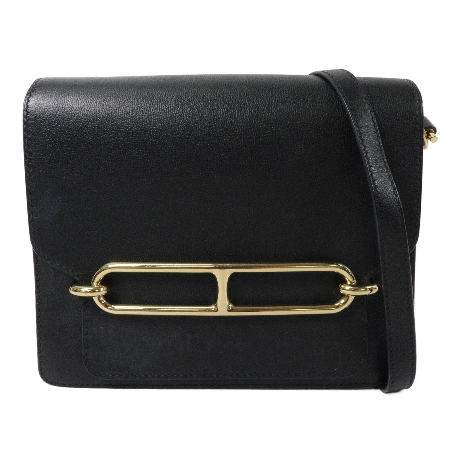 HERMES Allegretto皮革Roulis 23肩背袋Noir