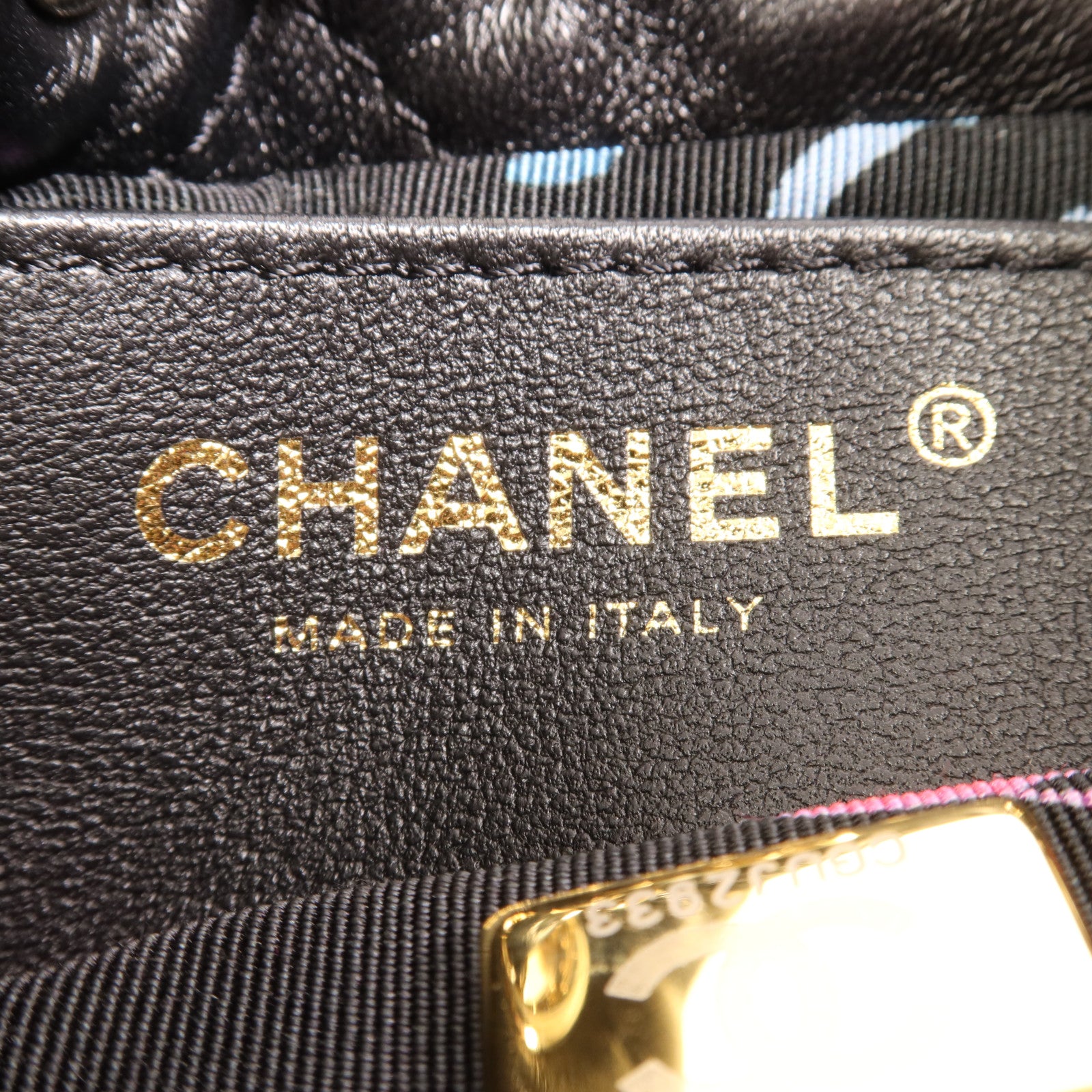 CHANEL 牛皮皮革Rucksack金扣背包